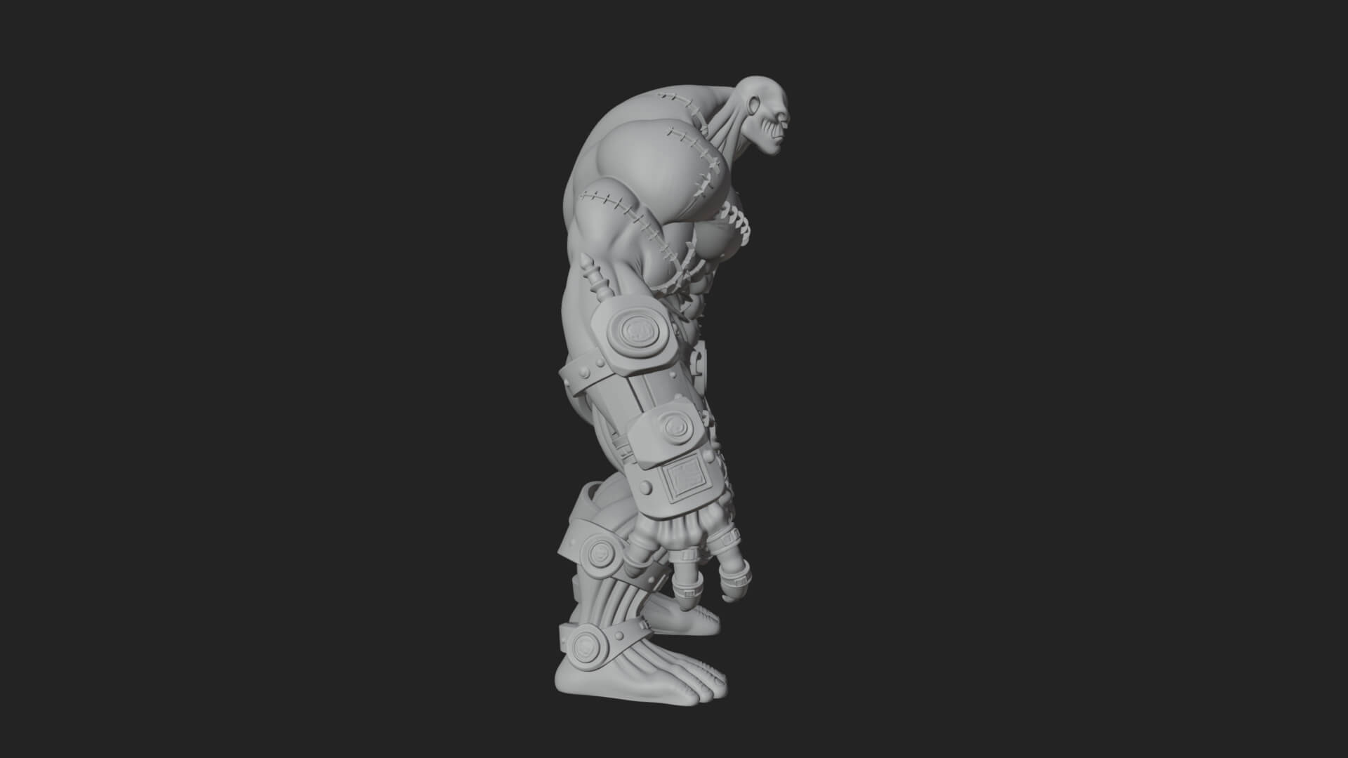Stitched Flesh Golem Statue Design 3 3D Print Model 3D Model