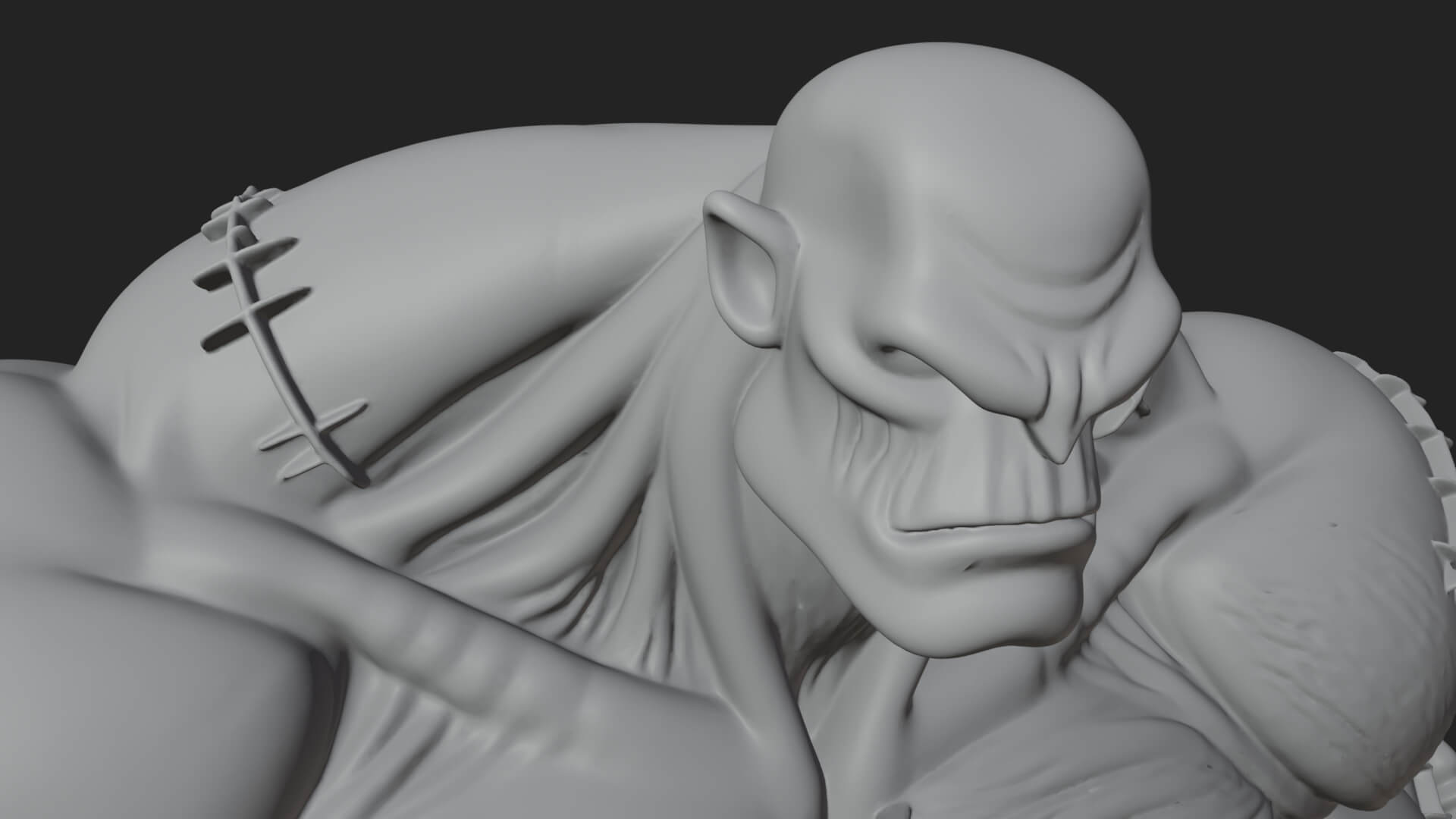 Stitched Flesh Golem Statue Design 3 3D Print Model 3D Model