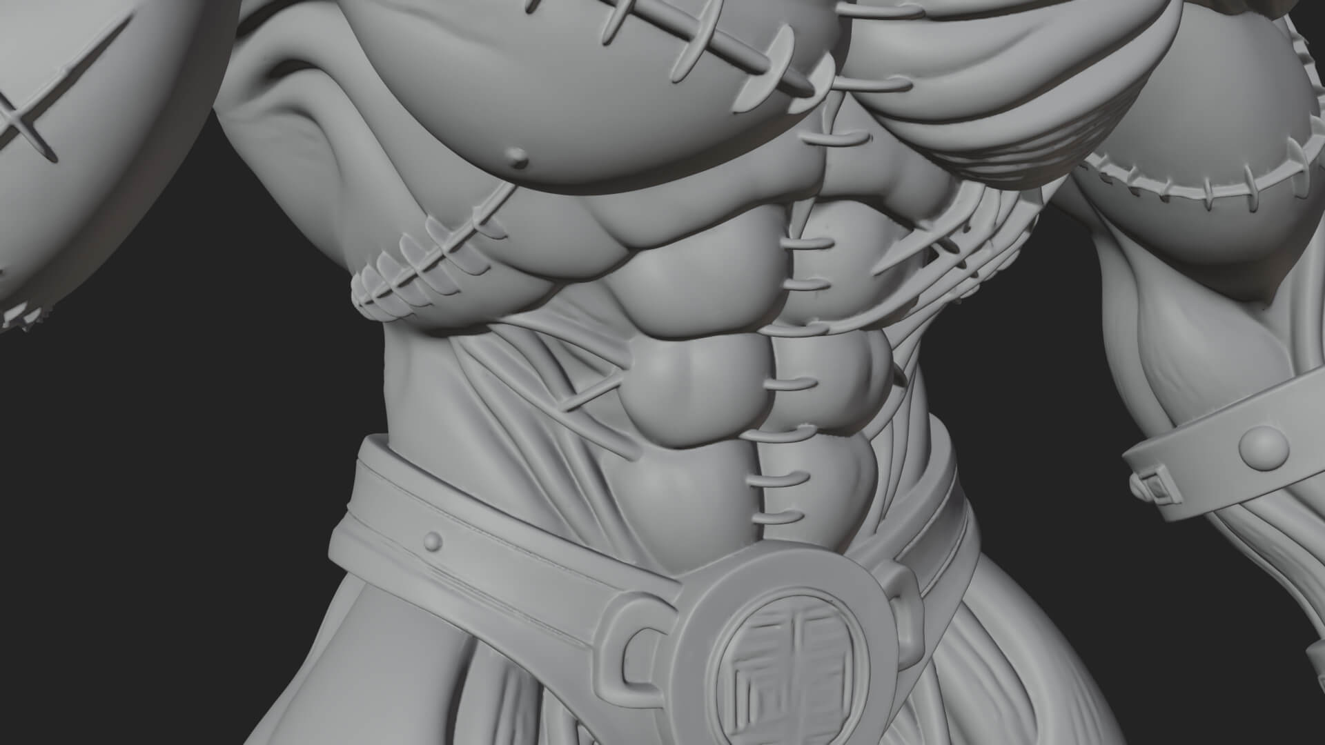 Stitched Flesh Golem Statue Design 3 3D Print Model 3D Model