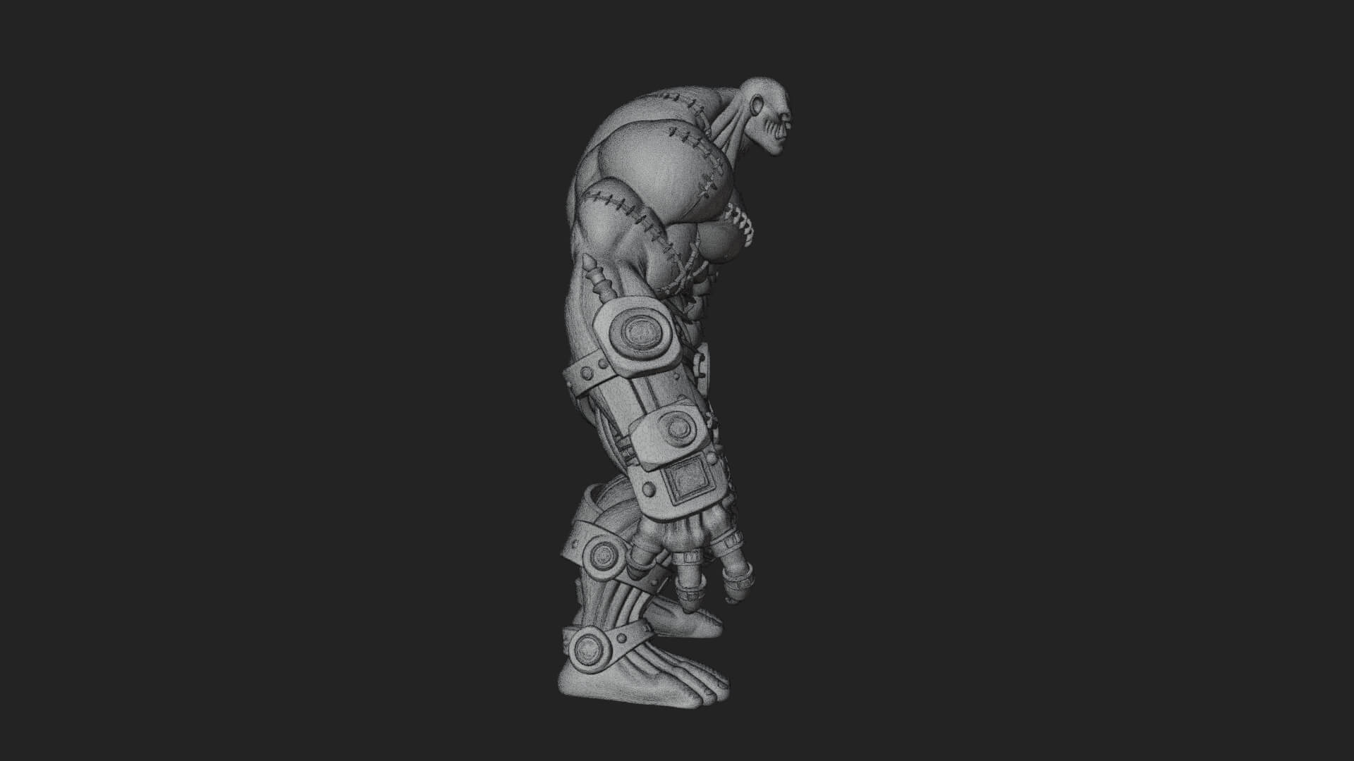 Stitched Flesh Golem Statue Design 3 3D Print Model 3D Model