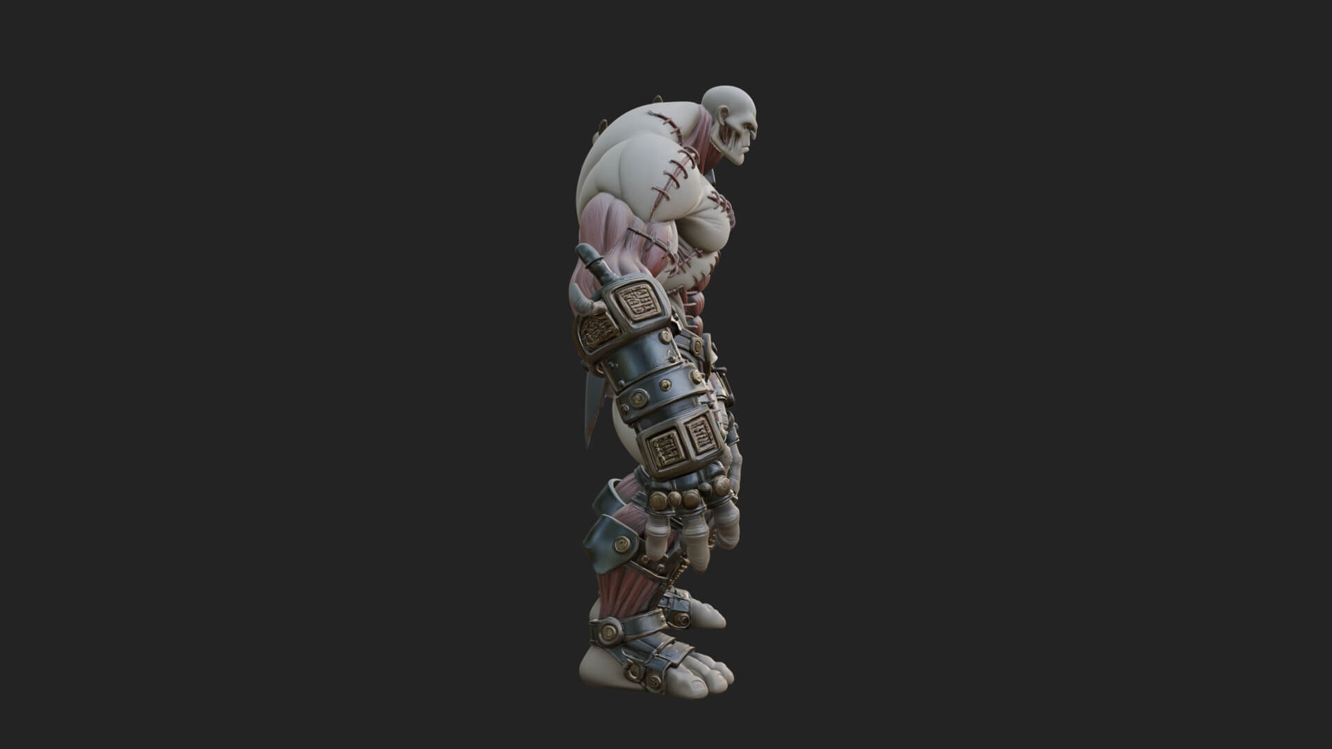 Stitched Flesh Golem Statue Design 4 3D Print Model 3D Model