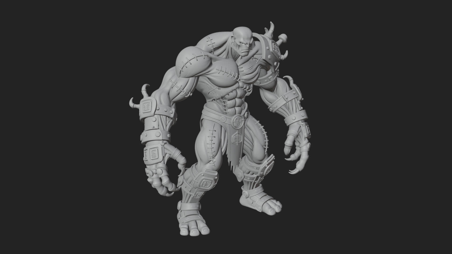 Stitched Flesh Golem Statue Design 4 3D Print Model 3D Model