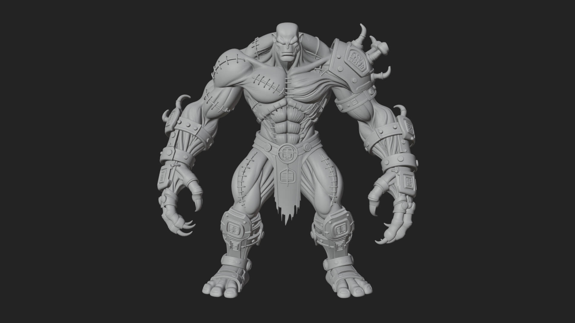 Stitched Flesh Golem Statue Design 4 3D Print Model 3D Model