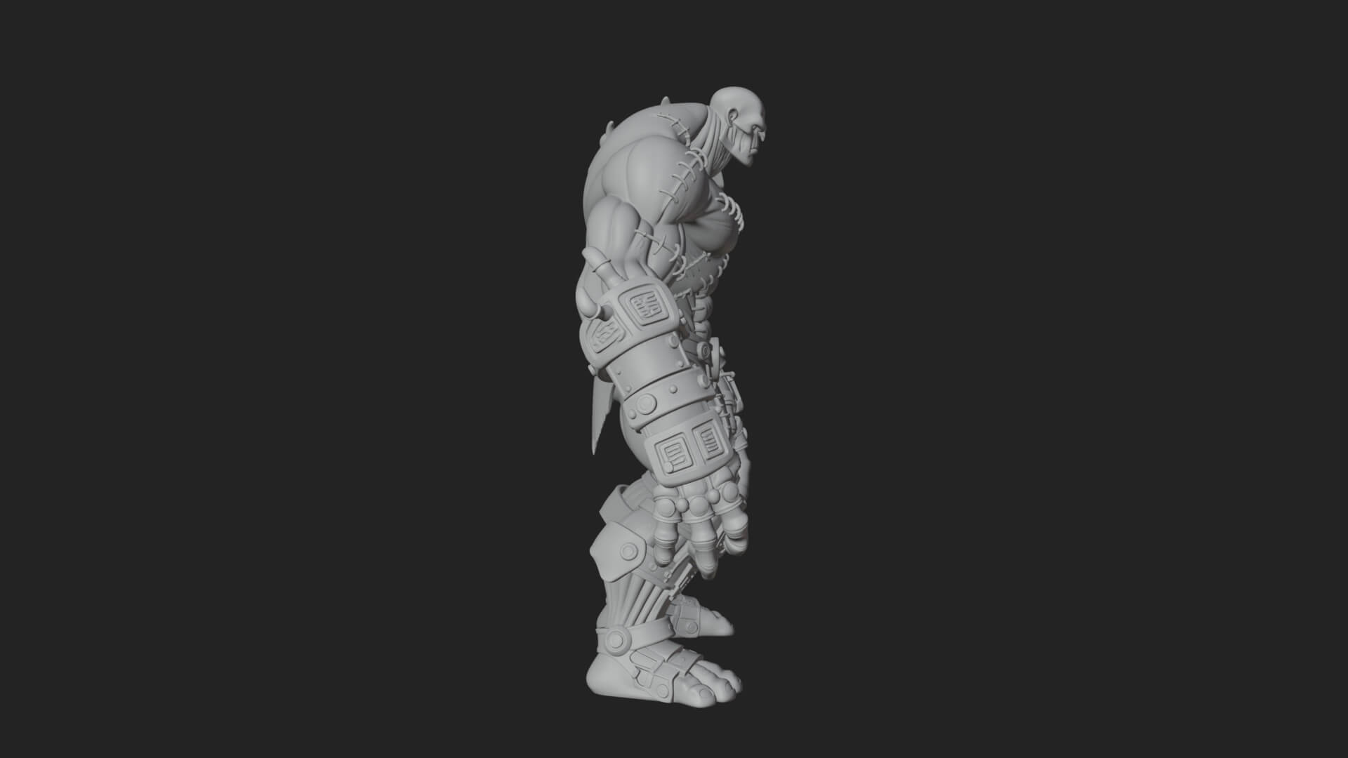 Stitched Flesh Golem Statue Design 4 3D Print Model 3D Model