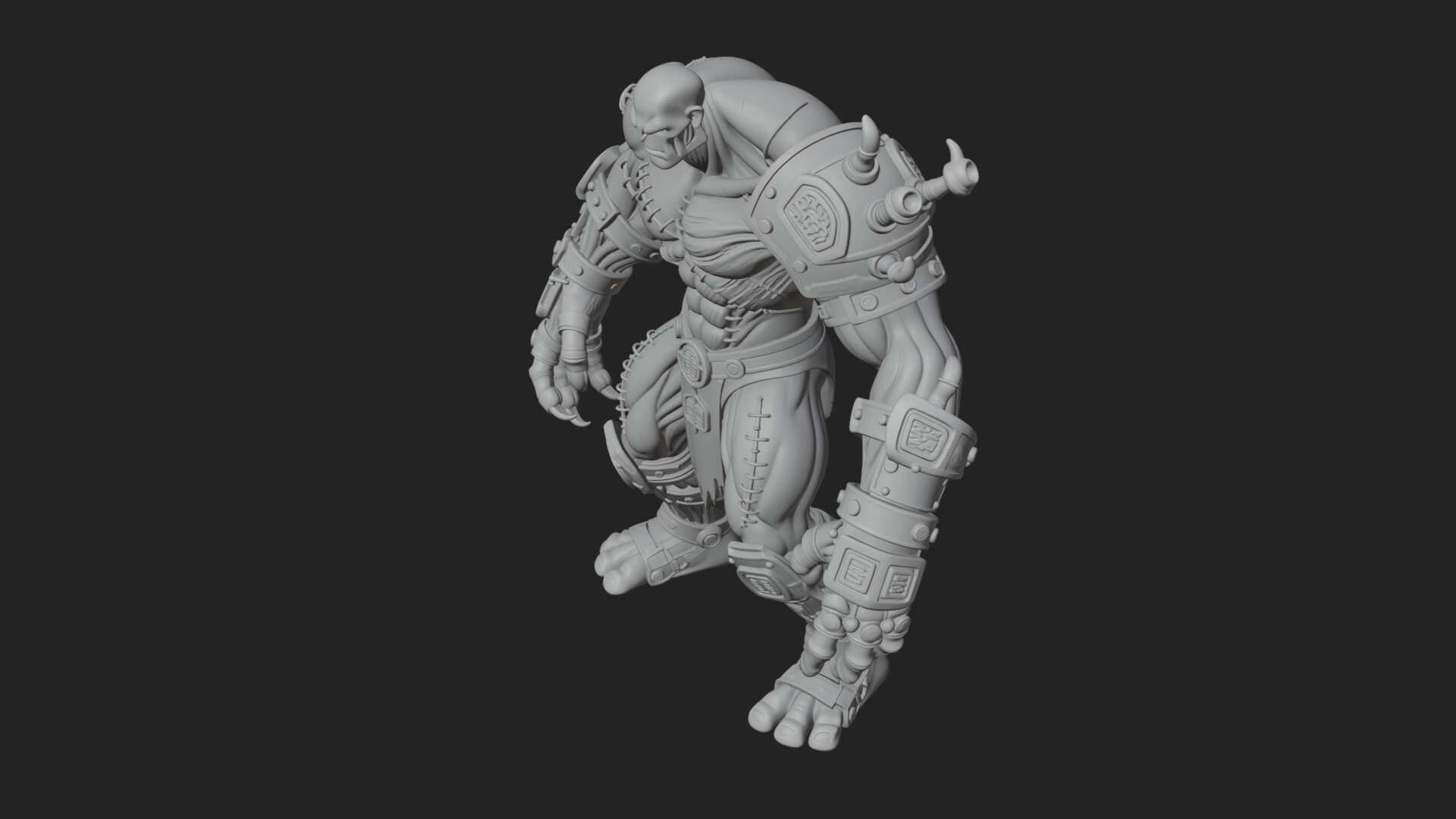 Stitched Flesh Golem Statue Design 4 3D Print Model 3D Model