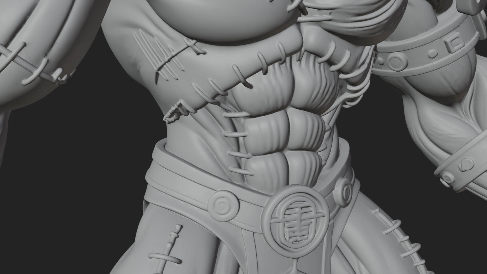 Stitched Flesh Golem Statue Design 4 3D Print Model 3D Model