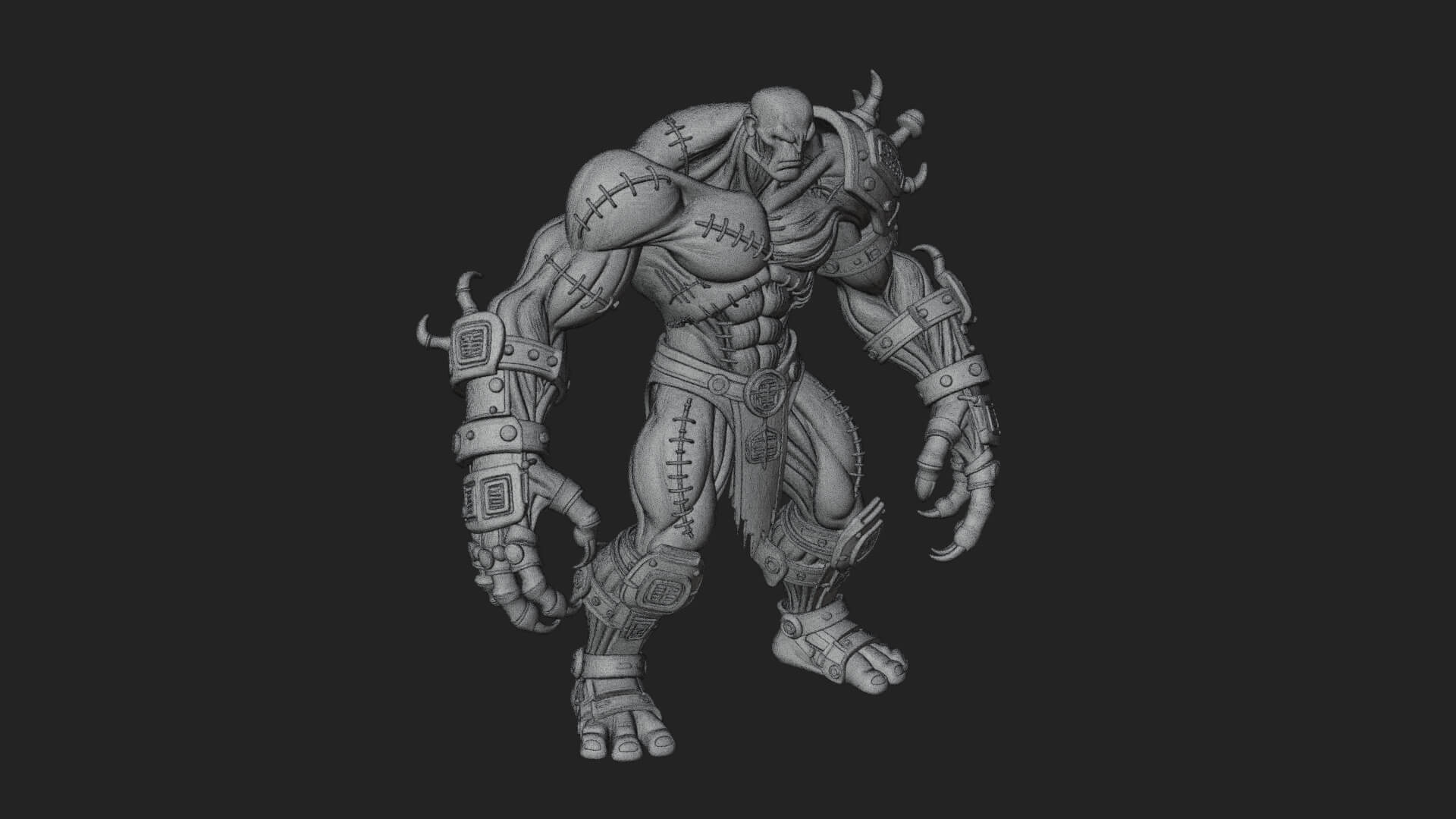 Stitched Flesh Golem Statue Design 4 3D Print Model 3D Model