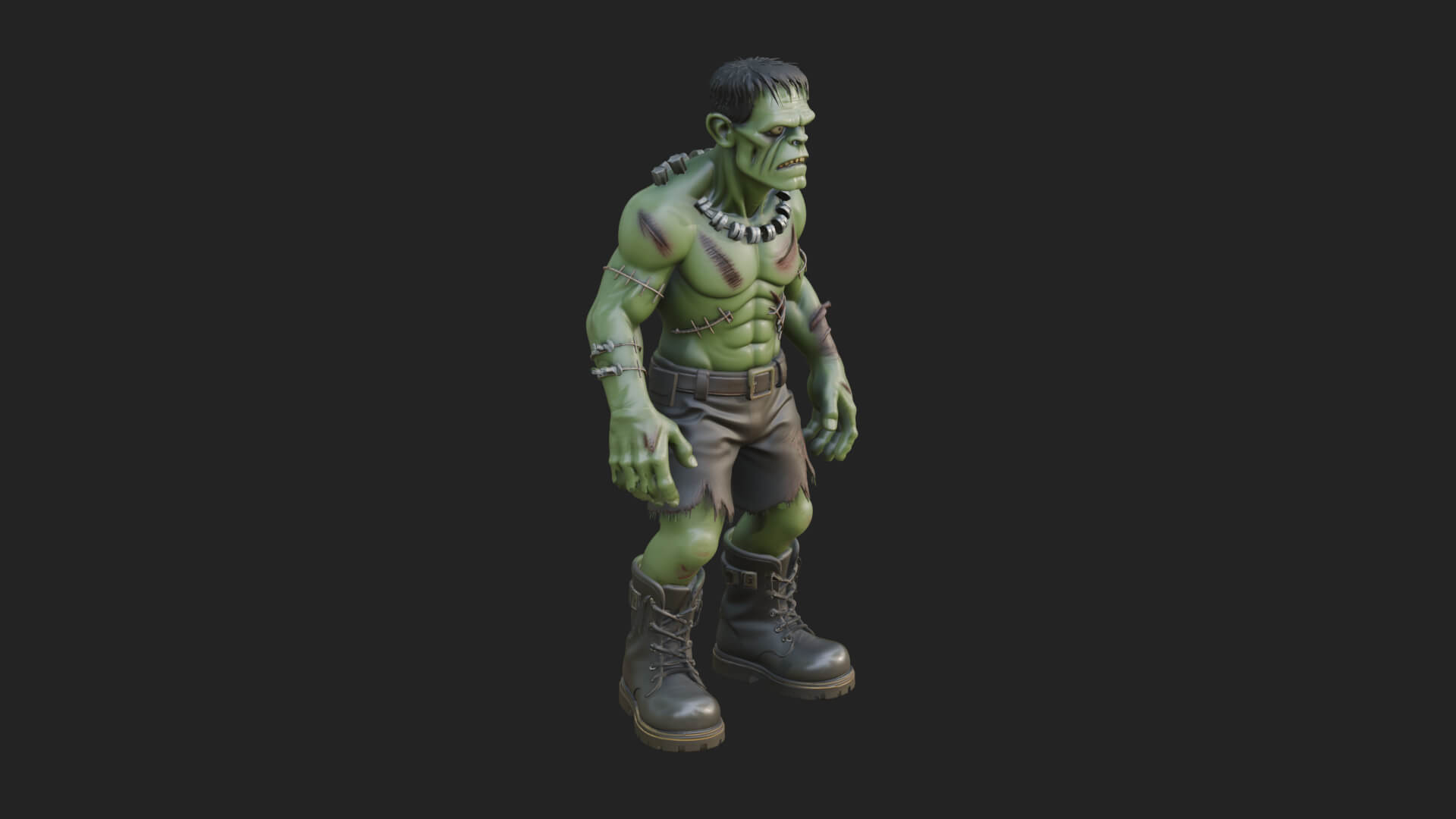 Stitched Flesh Golem Statue Design 5 3D Print Model 3D Model