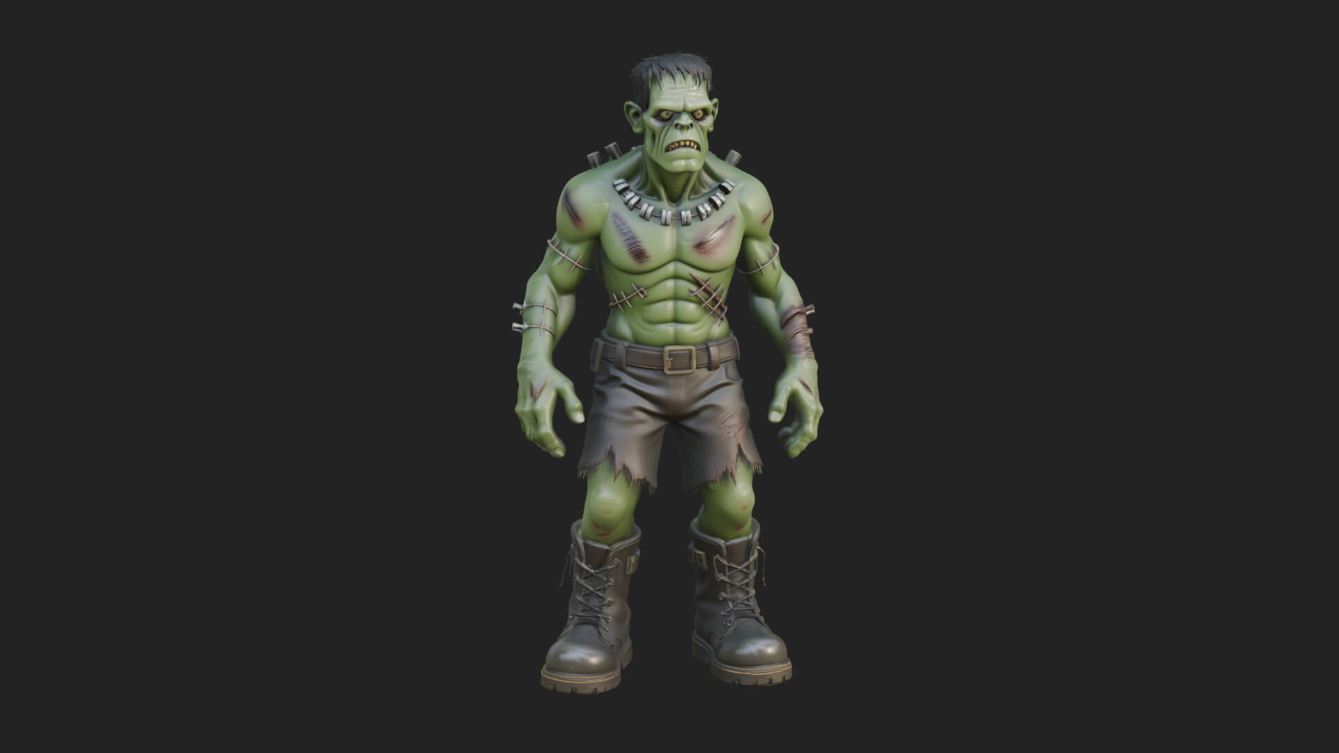 Stitched Flesh Golem Statue Design 5 3D Print Model 3D Model