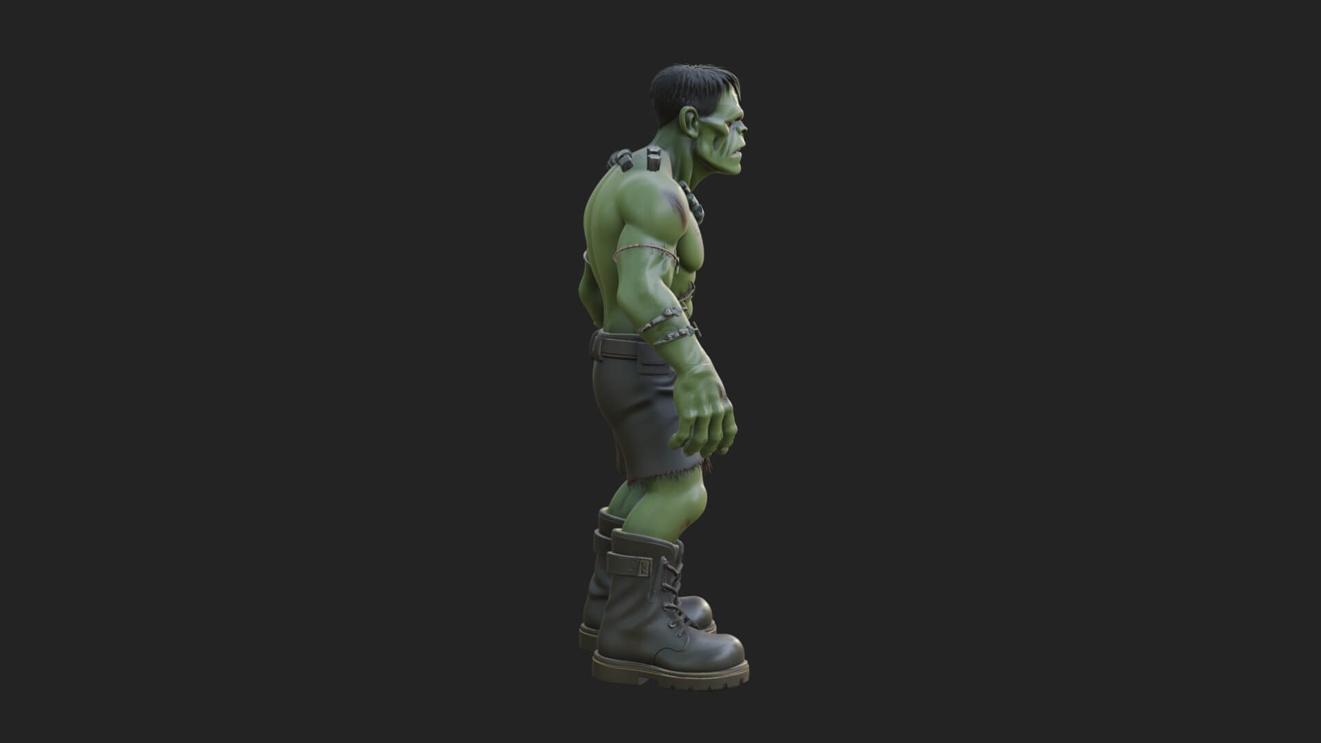 Stitched Flesh Golem Statue Design 5 3D Print Model 3D Model
