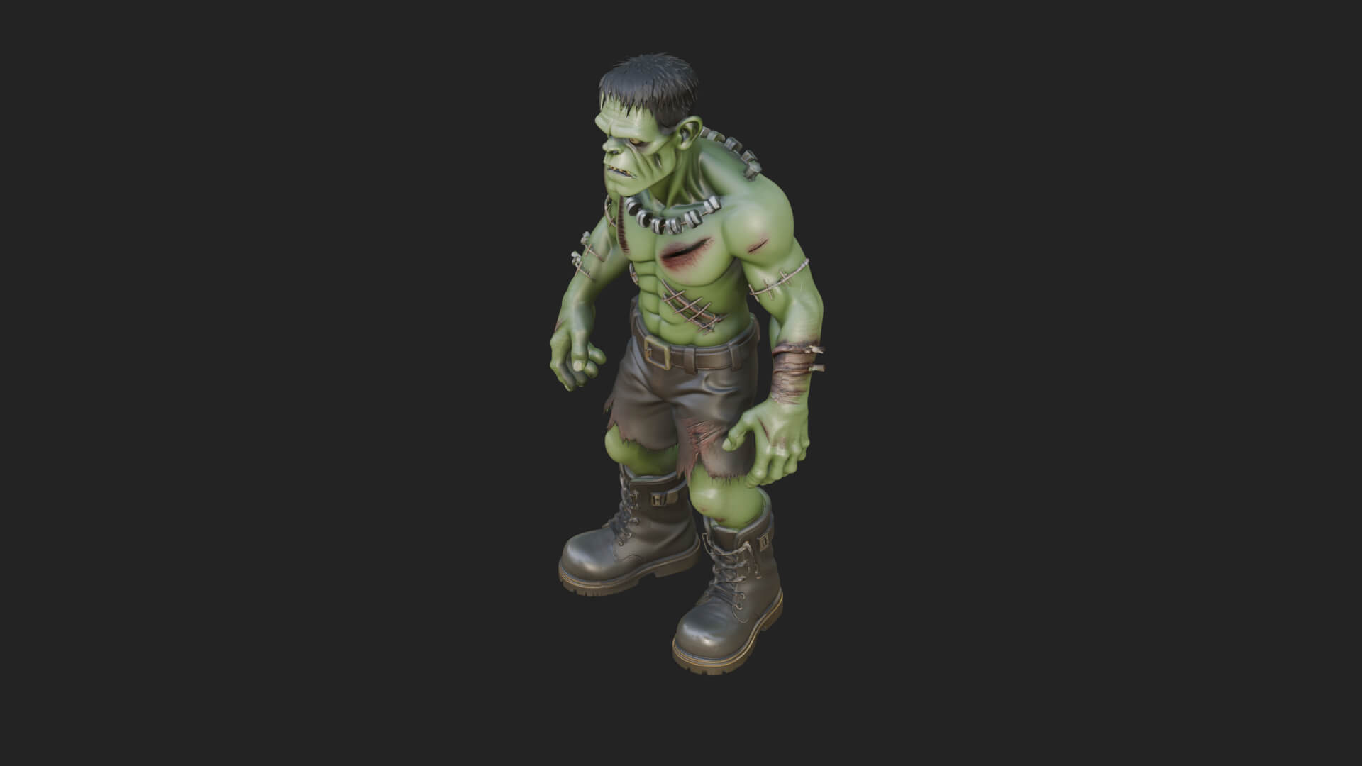 Stitched Flesh Golem Statue Design 5 3D Print Model 3D Model