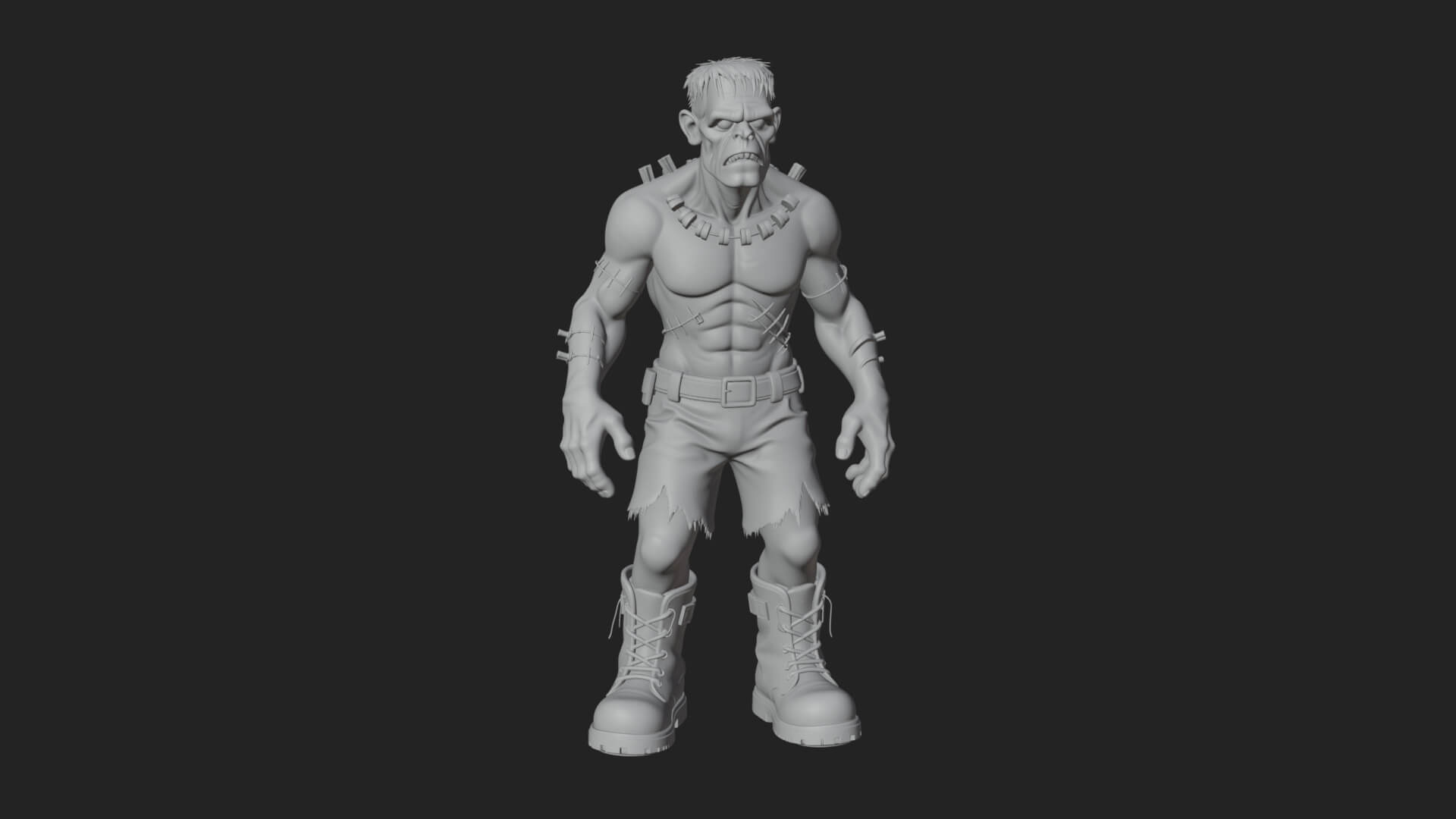 Stitched Flesh Golem Statue Design 5 3D Print Model 3D Model