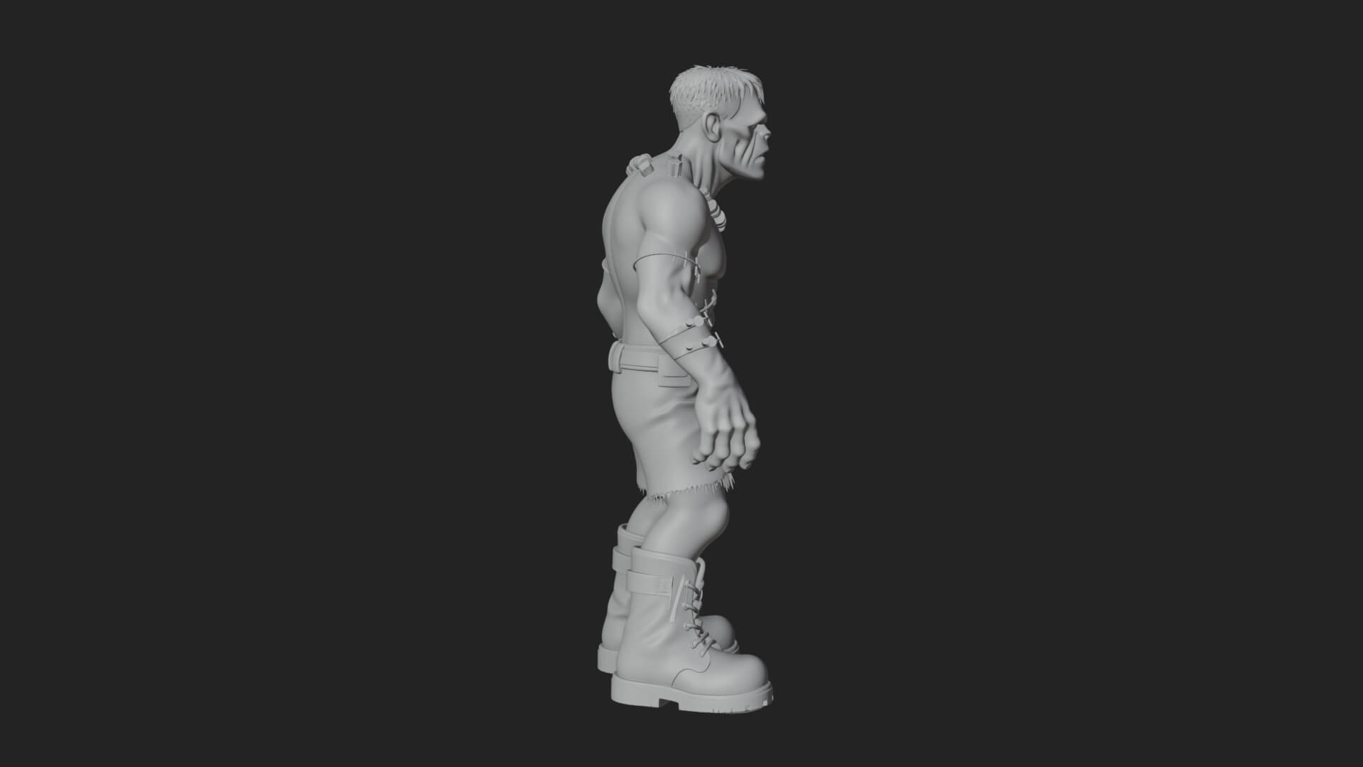 Stitched Flesh Golem Statue Design 5 3D Print Model 3D Model