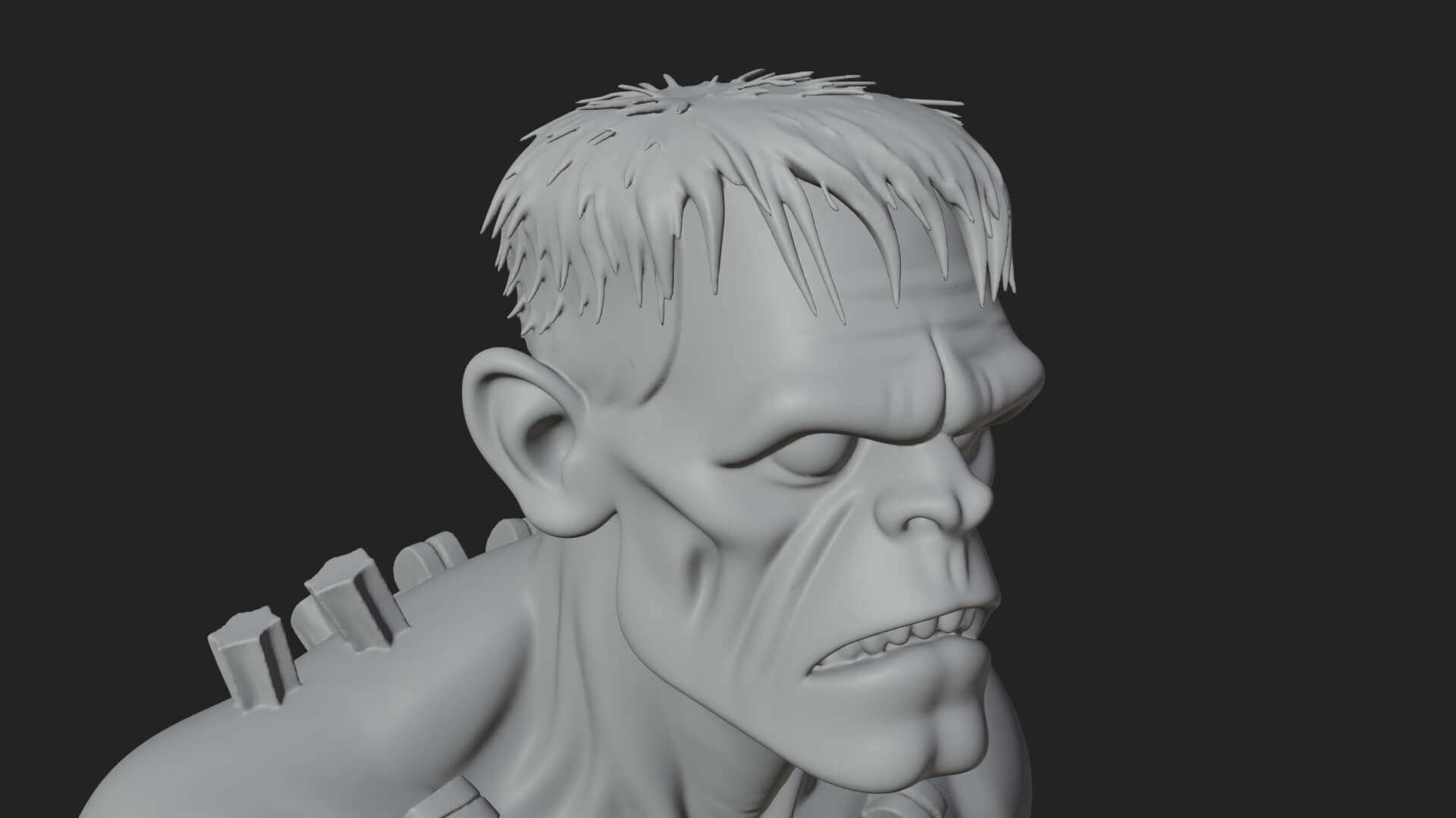 Stitched Flesh Golem Statue Design 5 3D Print Model 3D Model