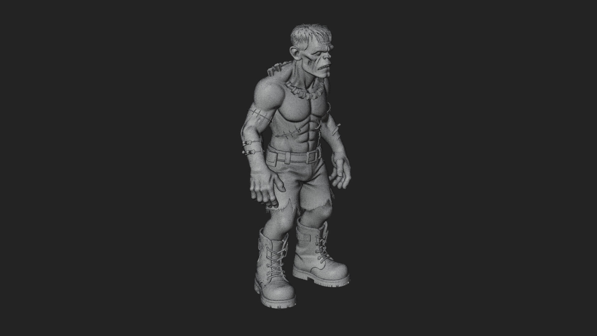 Stitched Flesh Golem Statue Design 5 3D Print Model 3D Model