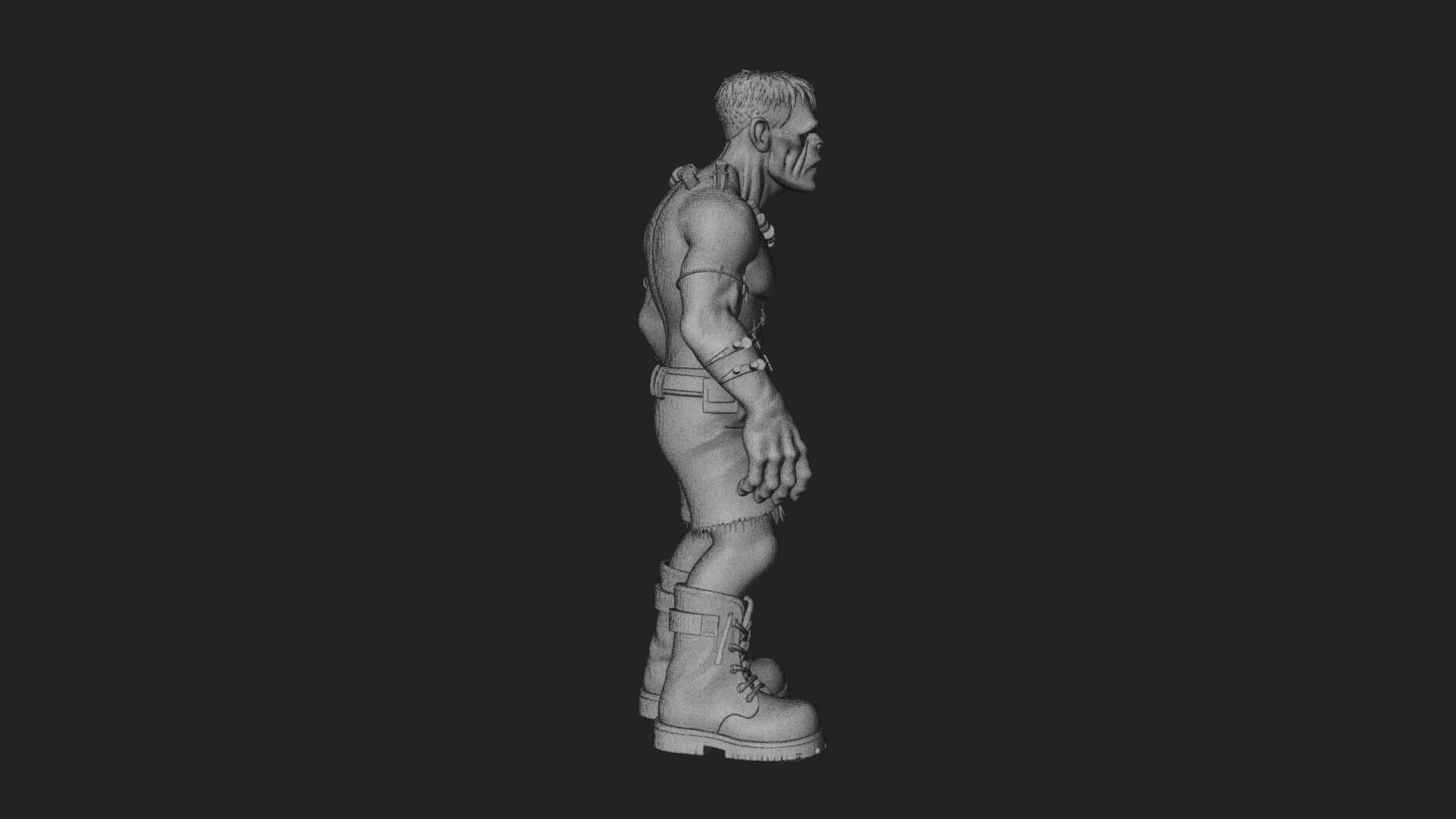 Stitched Flesh Golem Statue Design 5 3D Print Model 3D Model