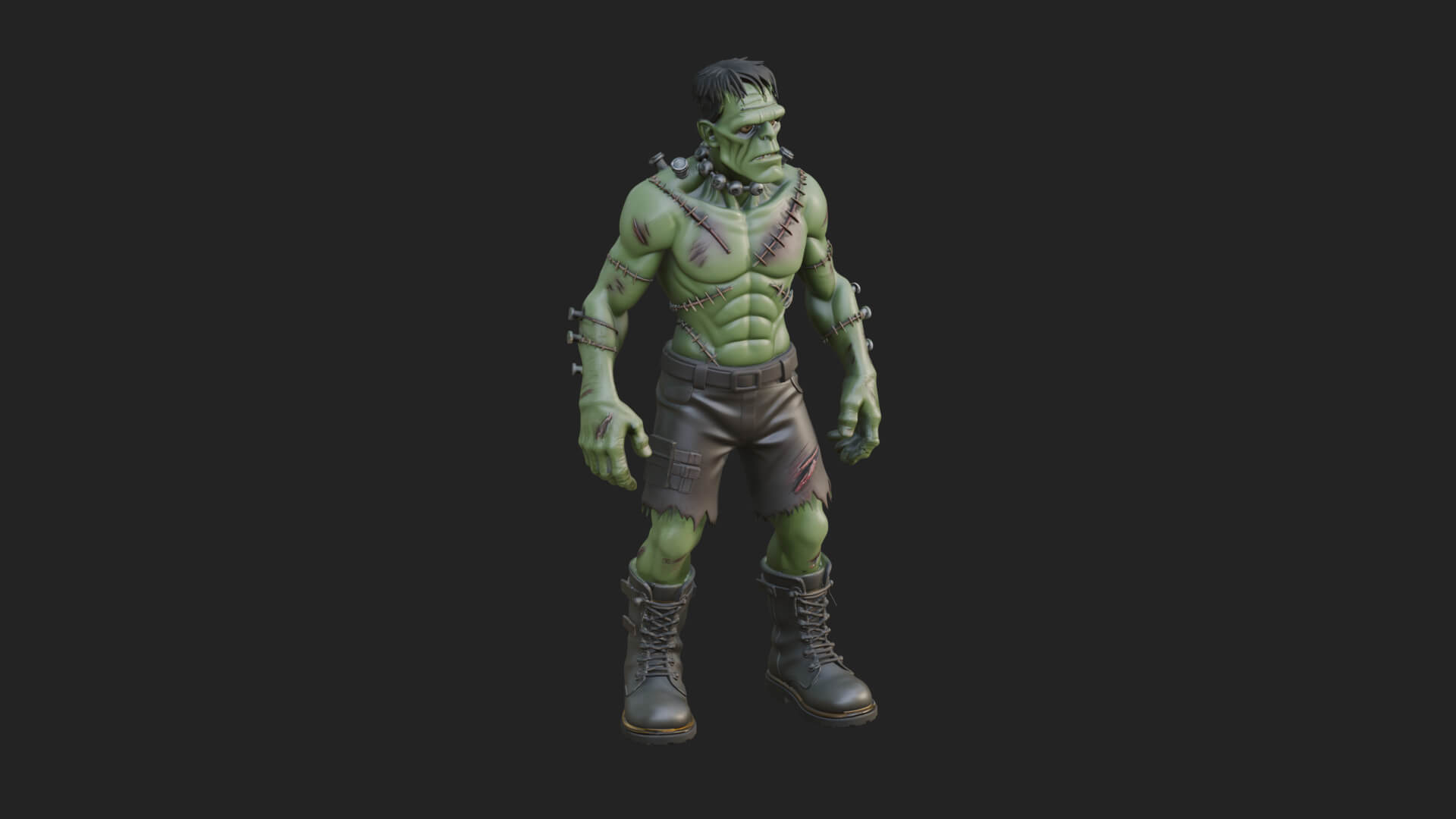 Stitched Flesh Golem Statue Design 6 3D Print Model 3D Model