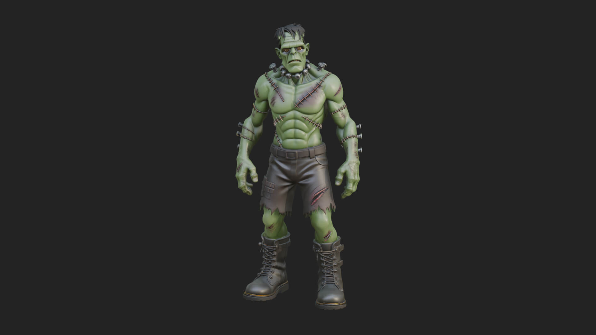 Stitched Flesh Golem Statue Design 6 3D Print Model 3D Model