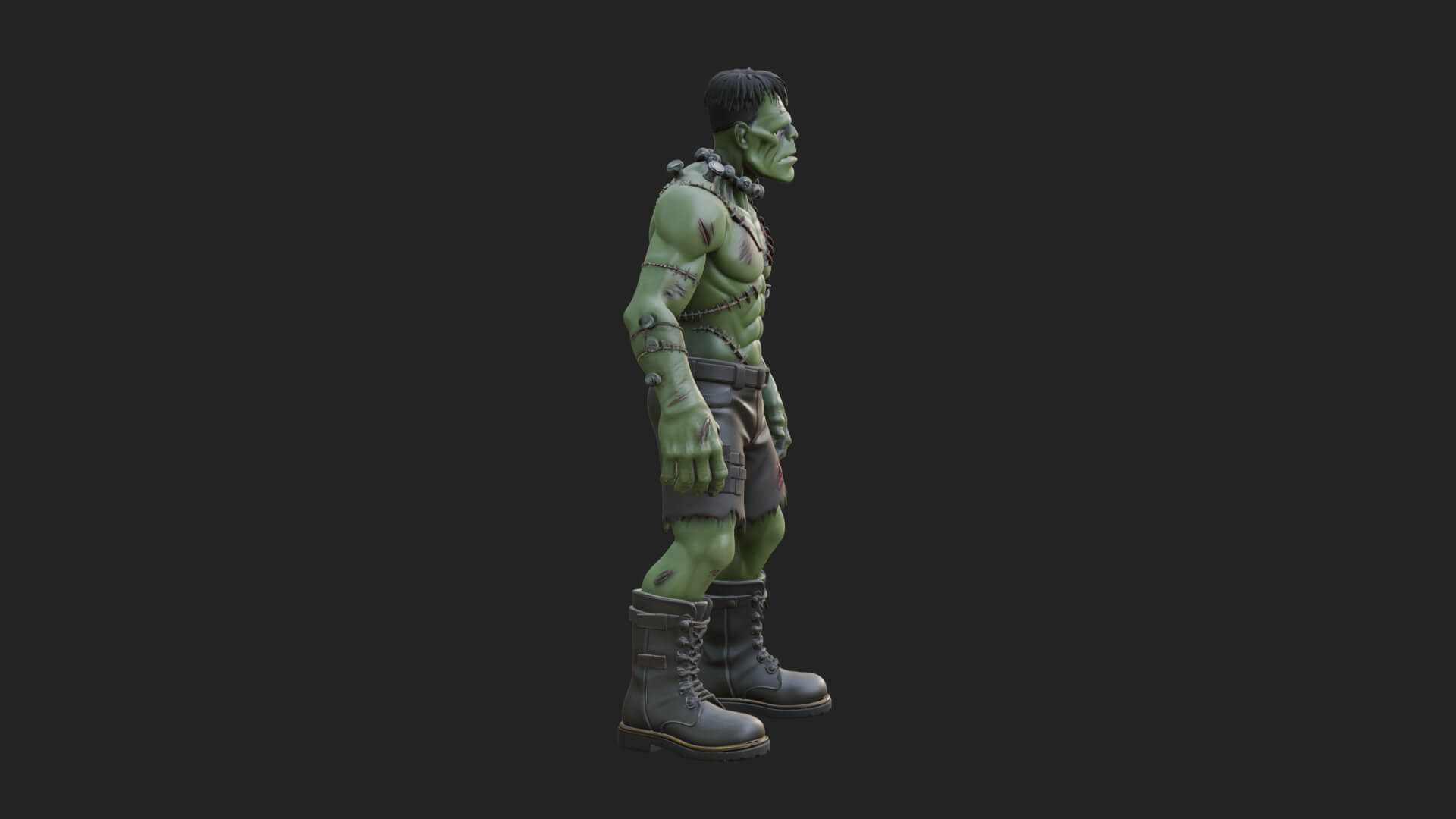 Stitched Flesh Golem Statue Design 6 3D Print Model 3D Model