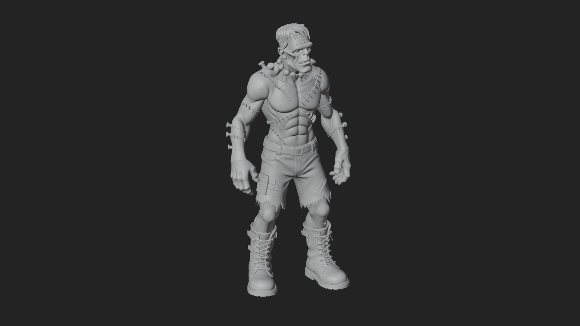 Stitched Flesh Golem Statue Design 6 3D Print Model 3D Model