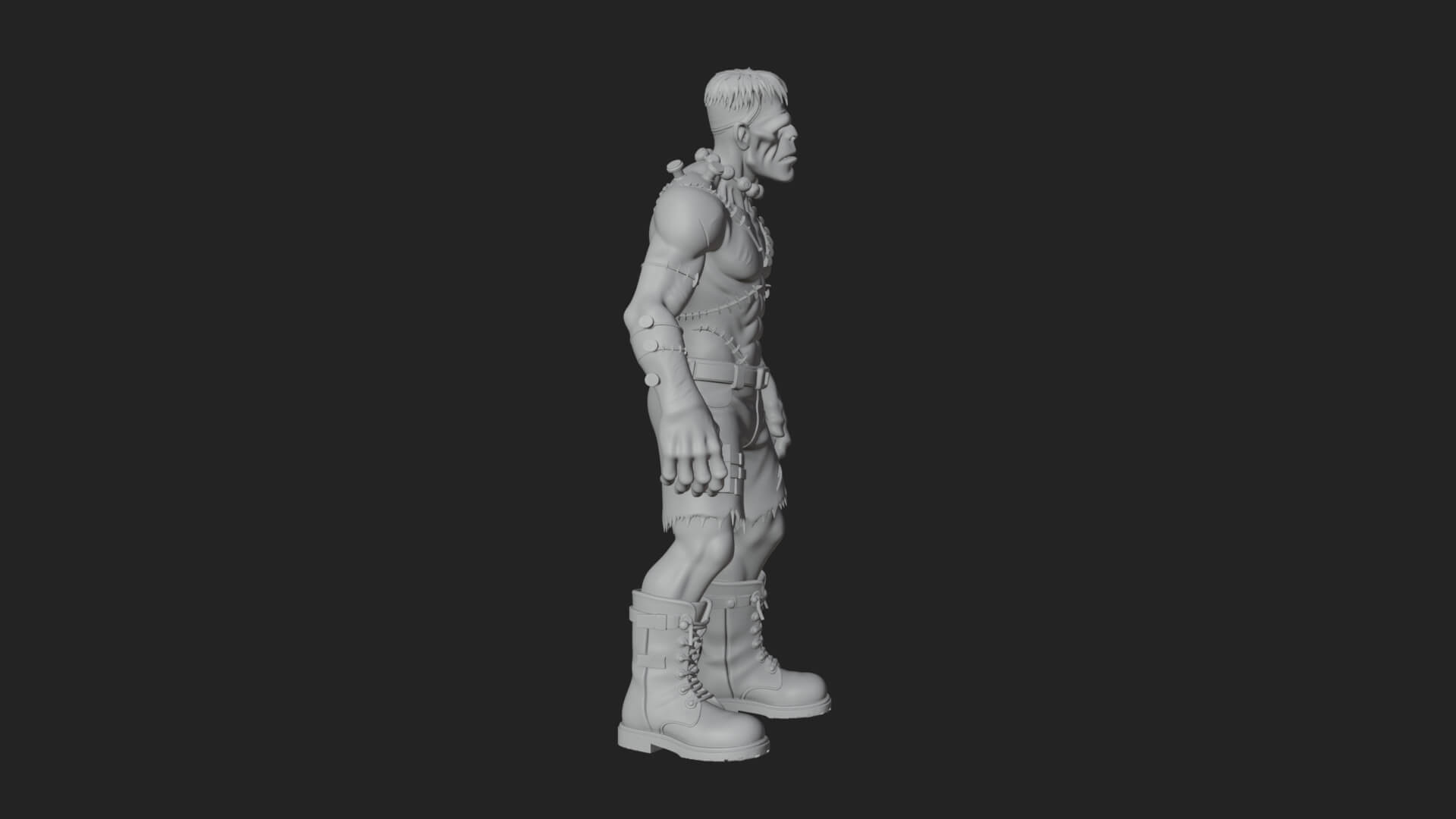 Stitched Flesh Golem Statue Design 6 3D Print Model 3D Model