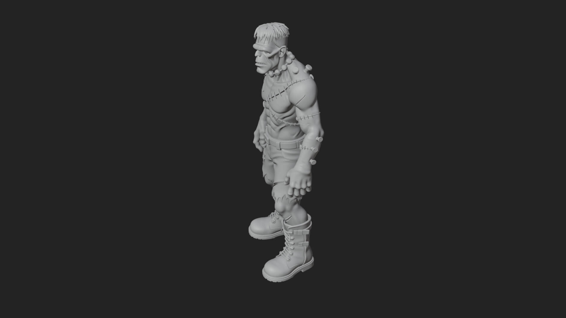 Stitched Flesh Golem Statue Design 6 3D Print Model 3D Model