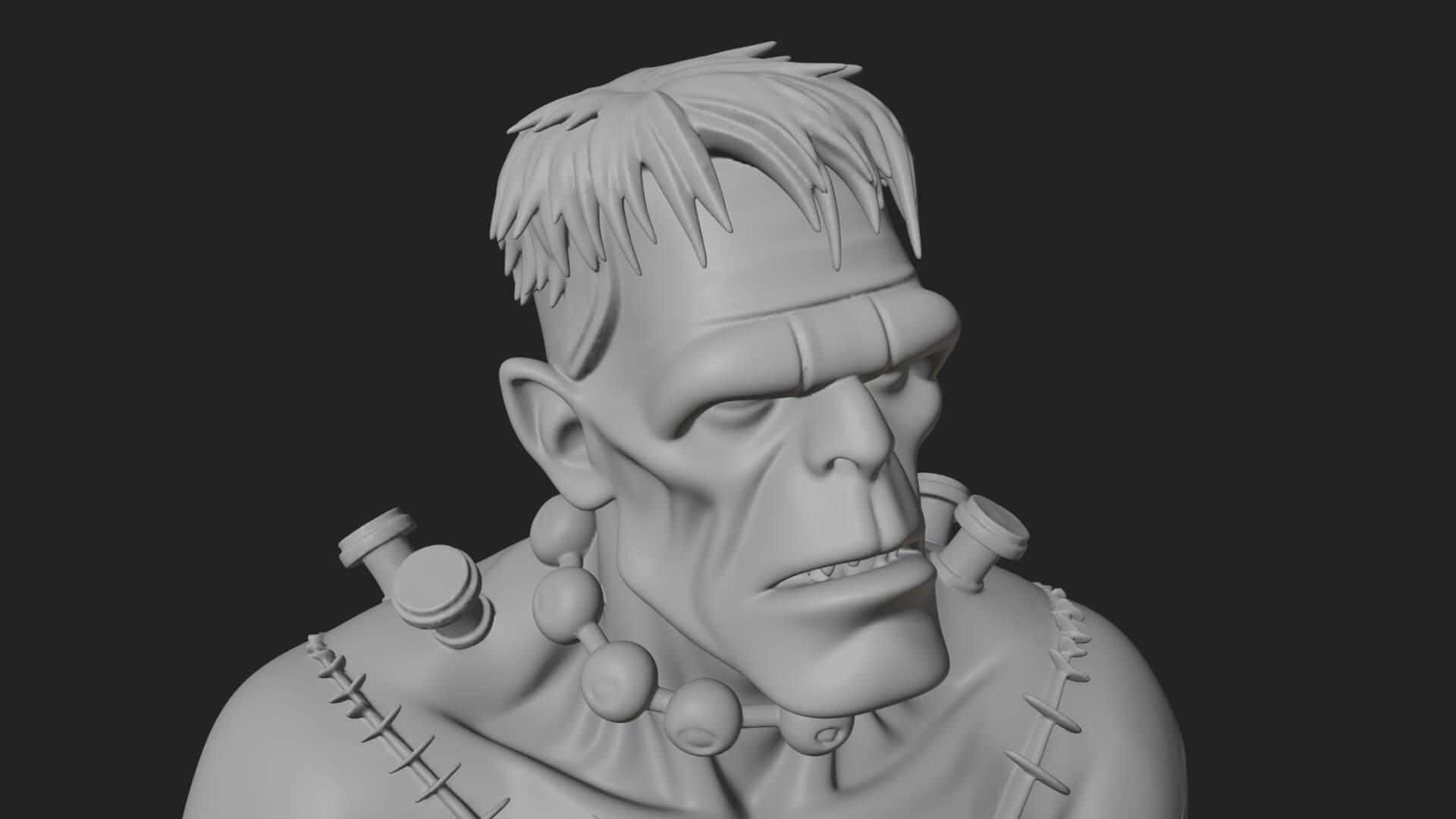 Stitched Flesh Golem Statue Design 6 3D Print Model 3D Model
