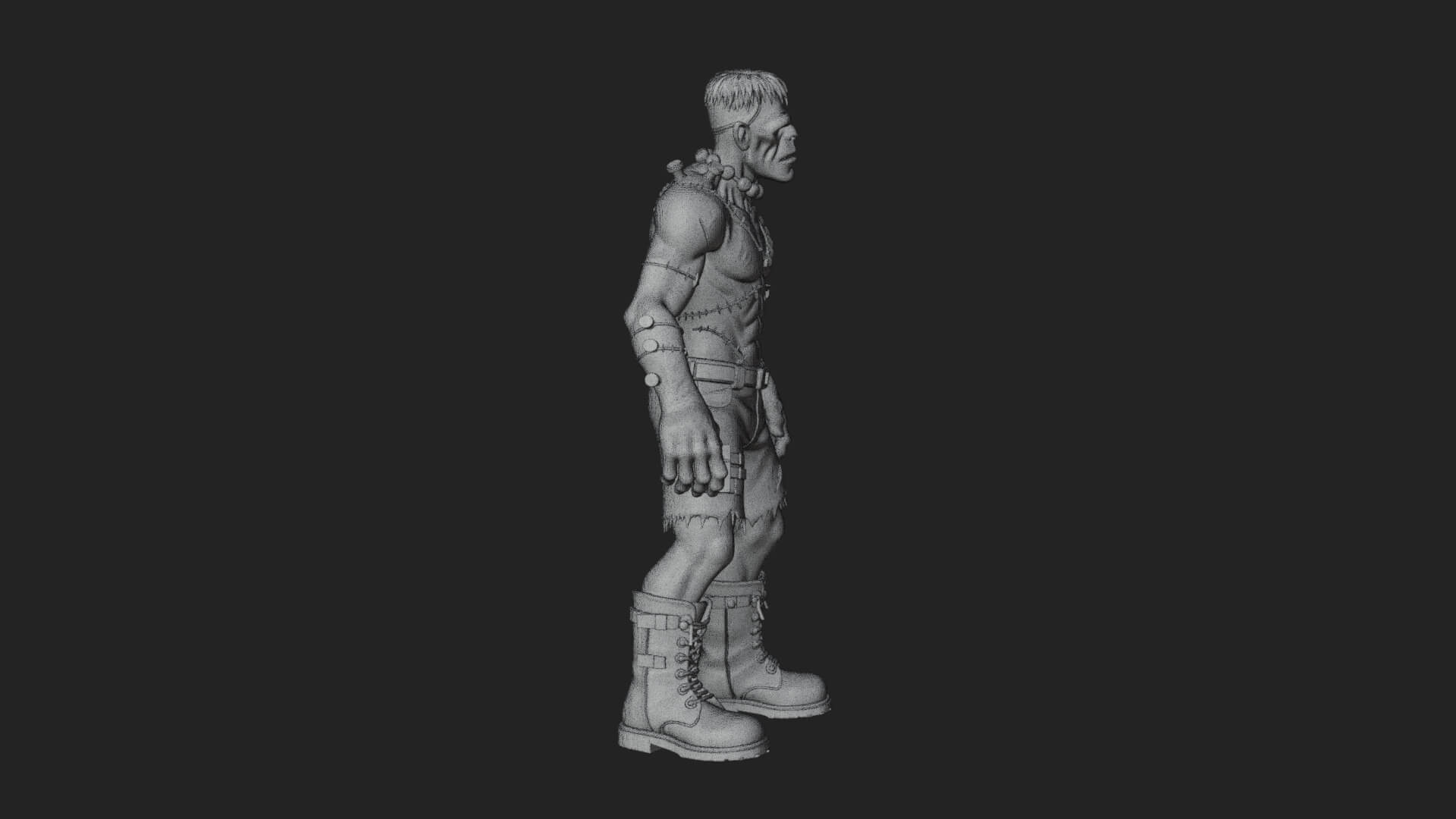 Stitched Flesh Golem Statue Design 6 3D Print Model 3D Model