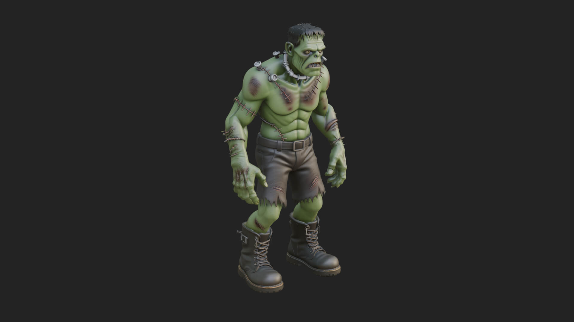 Stitched Flesh Golem Statue Design 7 3D Print Model 3D Model