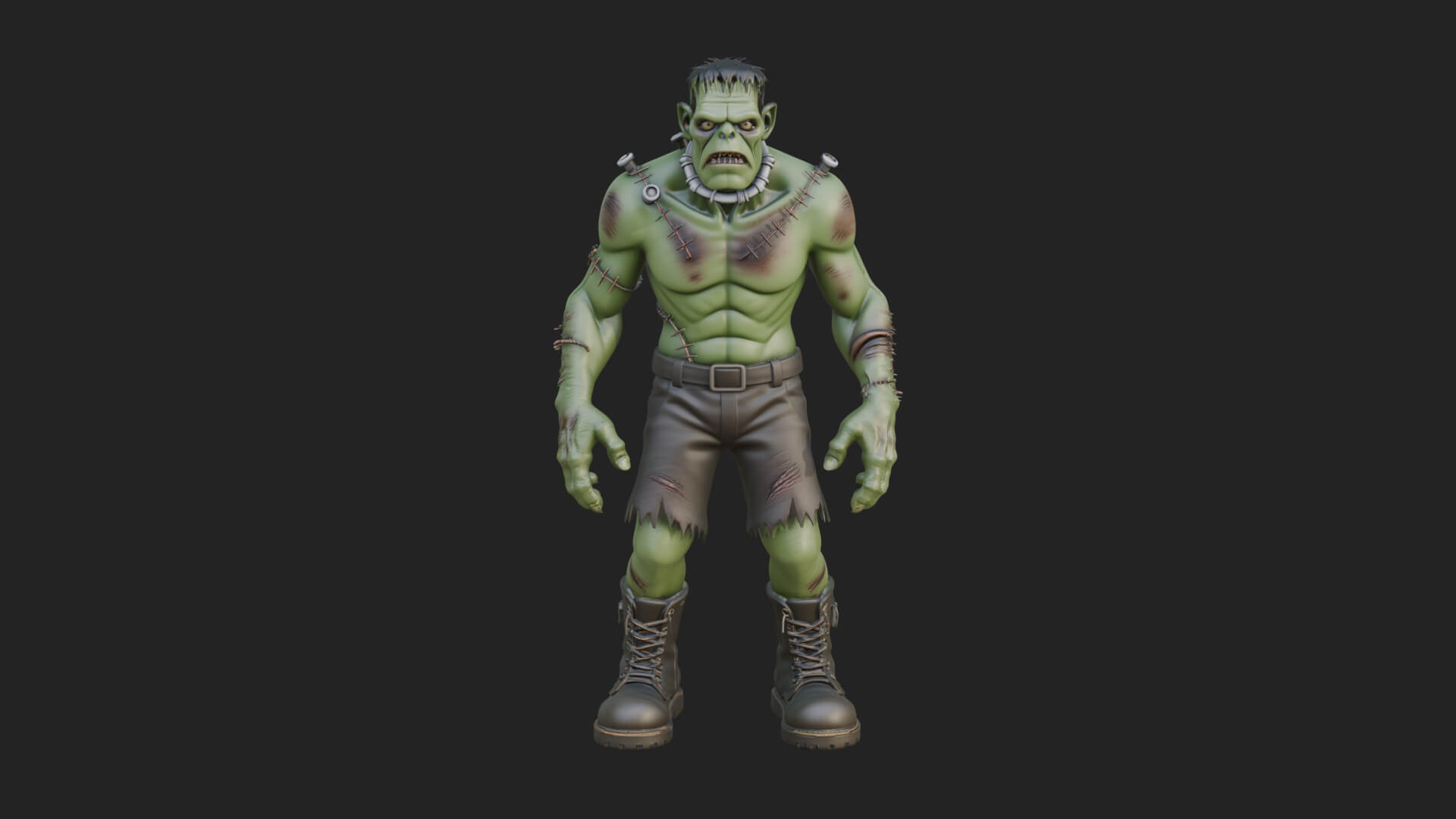 Stitched Flesh Golem Statue Design 7 3D Print Model 3D Model