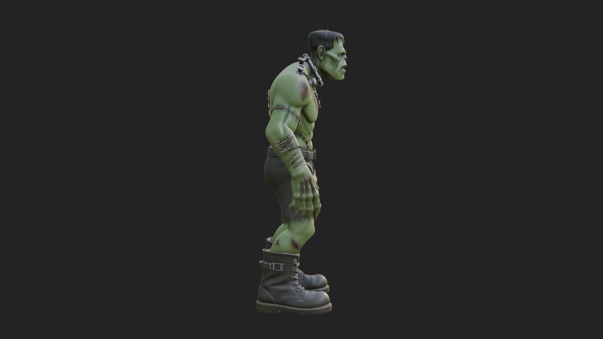 Stitched Flesh Golem Statue Design 7 3D Print Model 3D Model