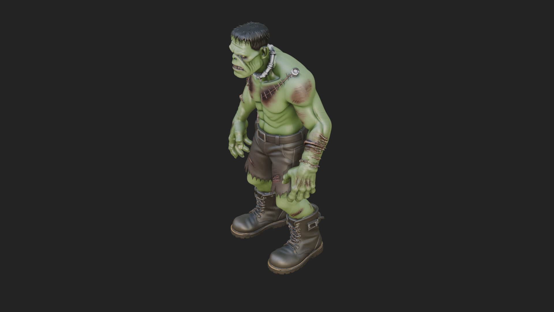 Stitched Flesh Golem Statue Design 7 3D Print Model 3D Model