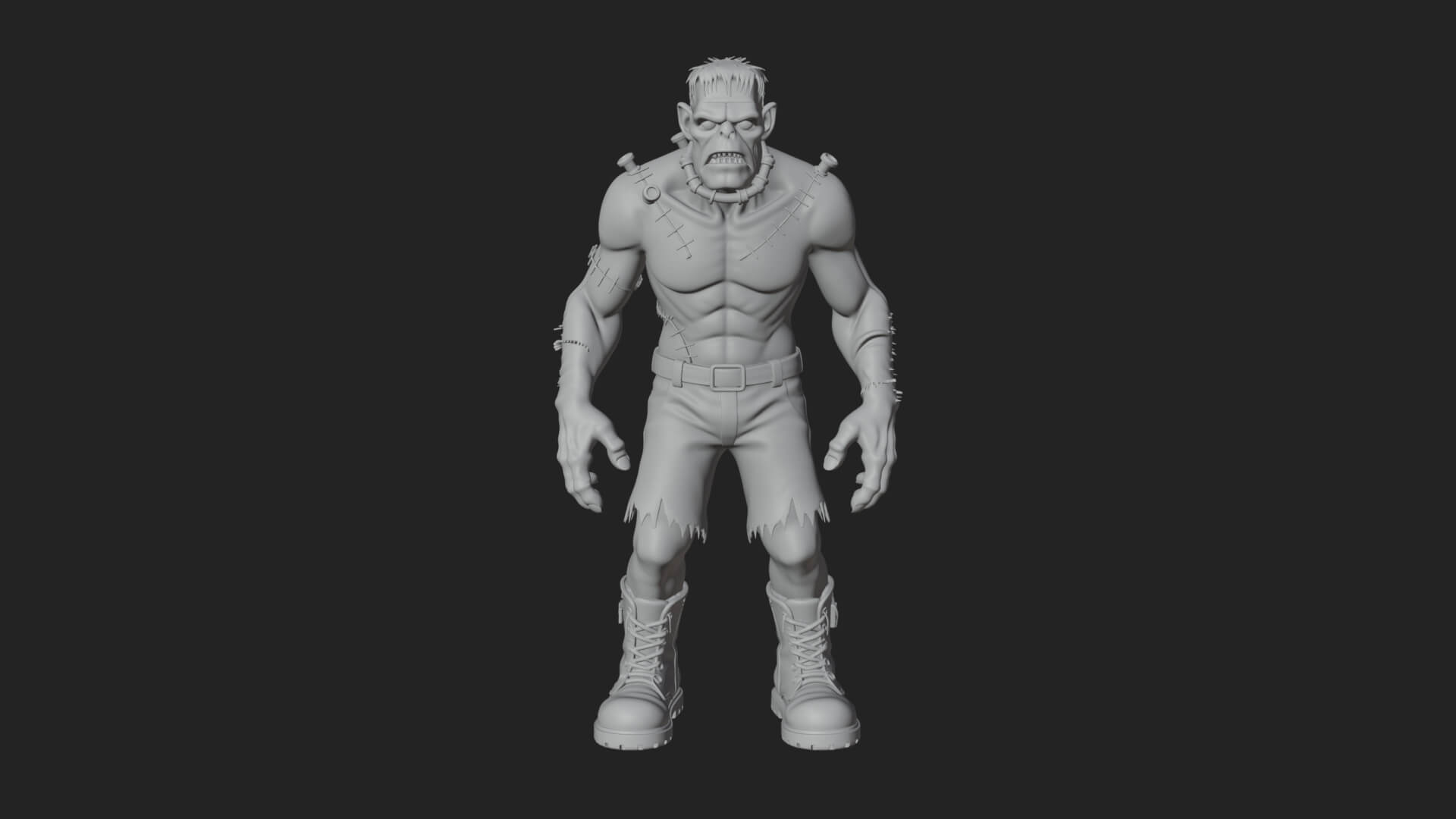 Stitched Flesh Golem Statue Design 7 3D Print Model 3D Model