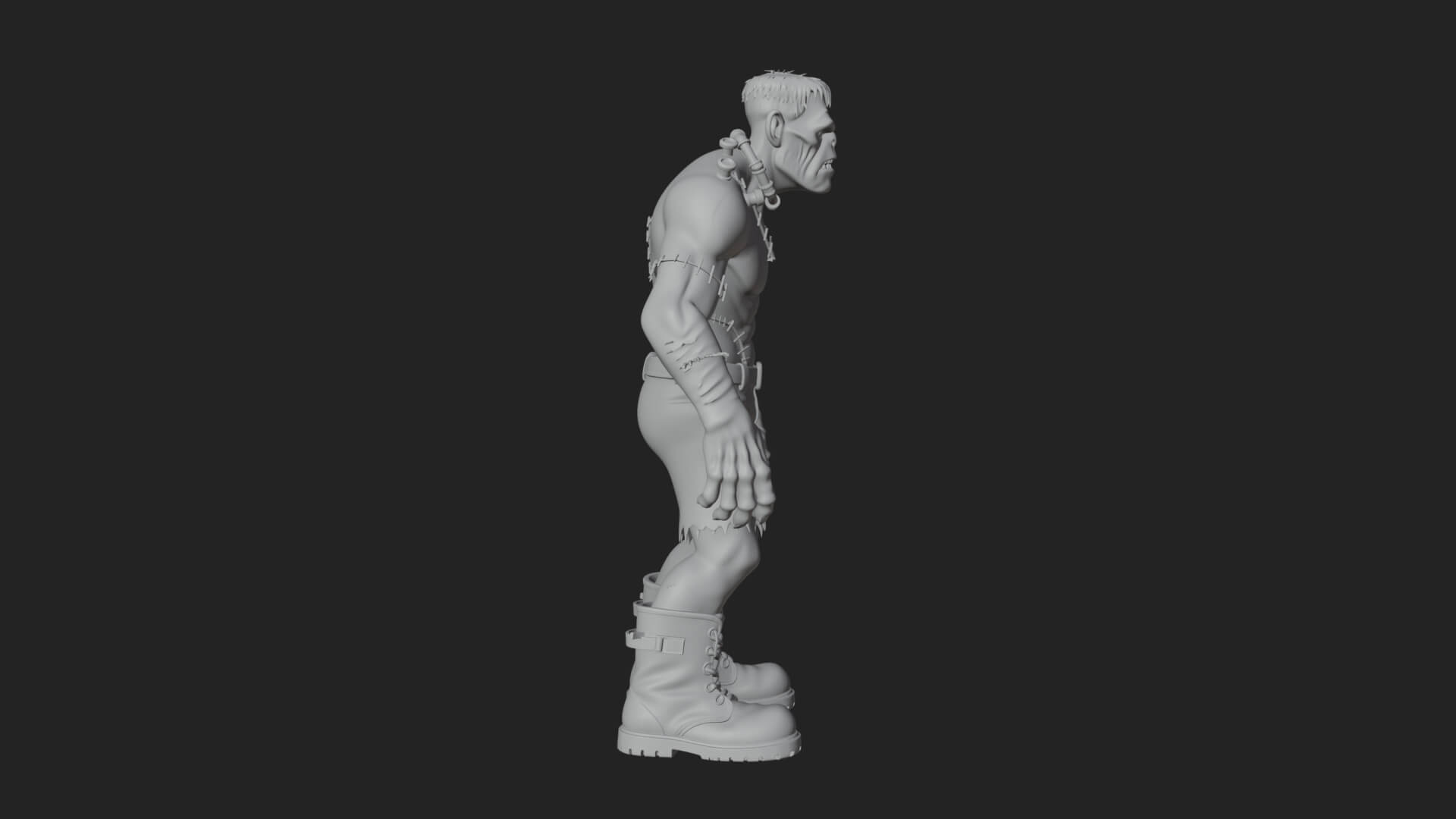 Stitched Flesh Golem Statue Design 7 3D Print Model 3D Model