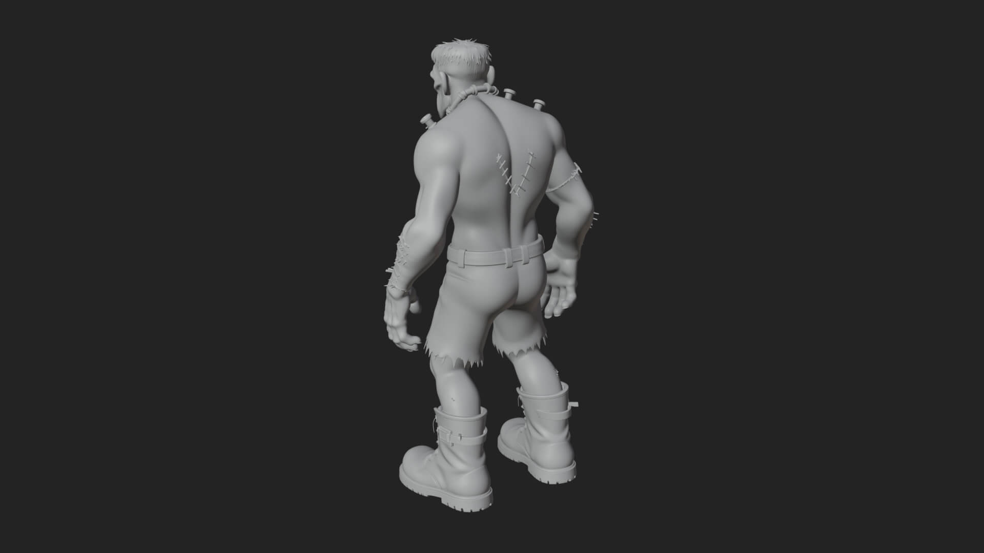 Stitched Flesh Golem Statue Design 7 3D Print Model 3D Model