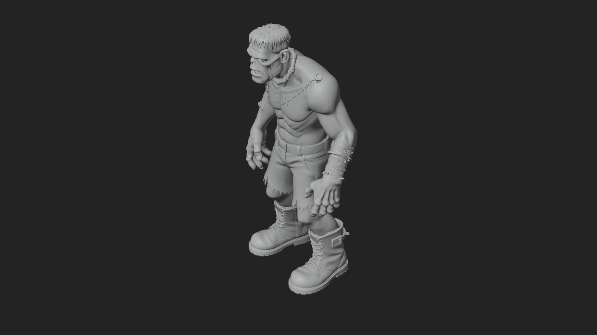 Stitched Flesh Golem Statue Design 7 3D Print Model 3D Model