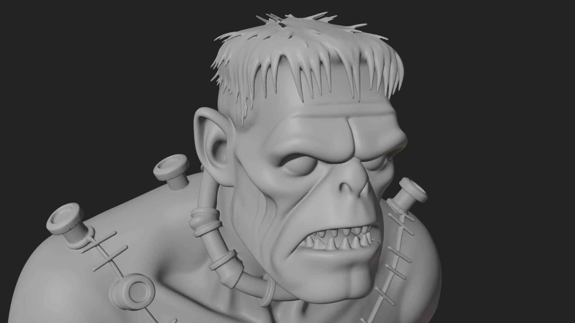 Stitched Flesh Golem Statue Design 7 3D Print Model 3D Model