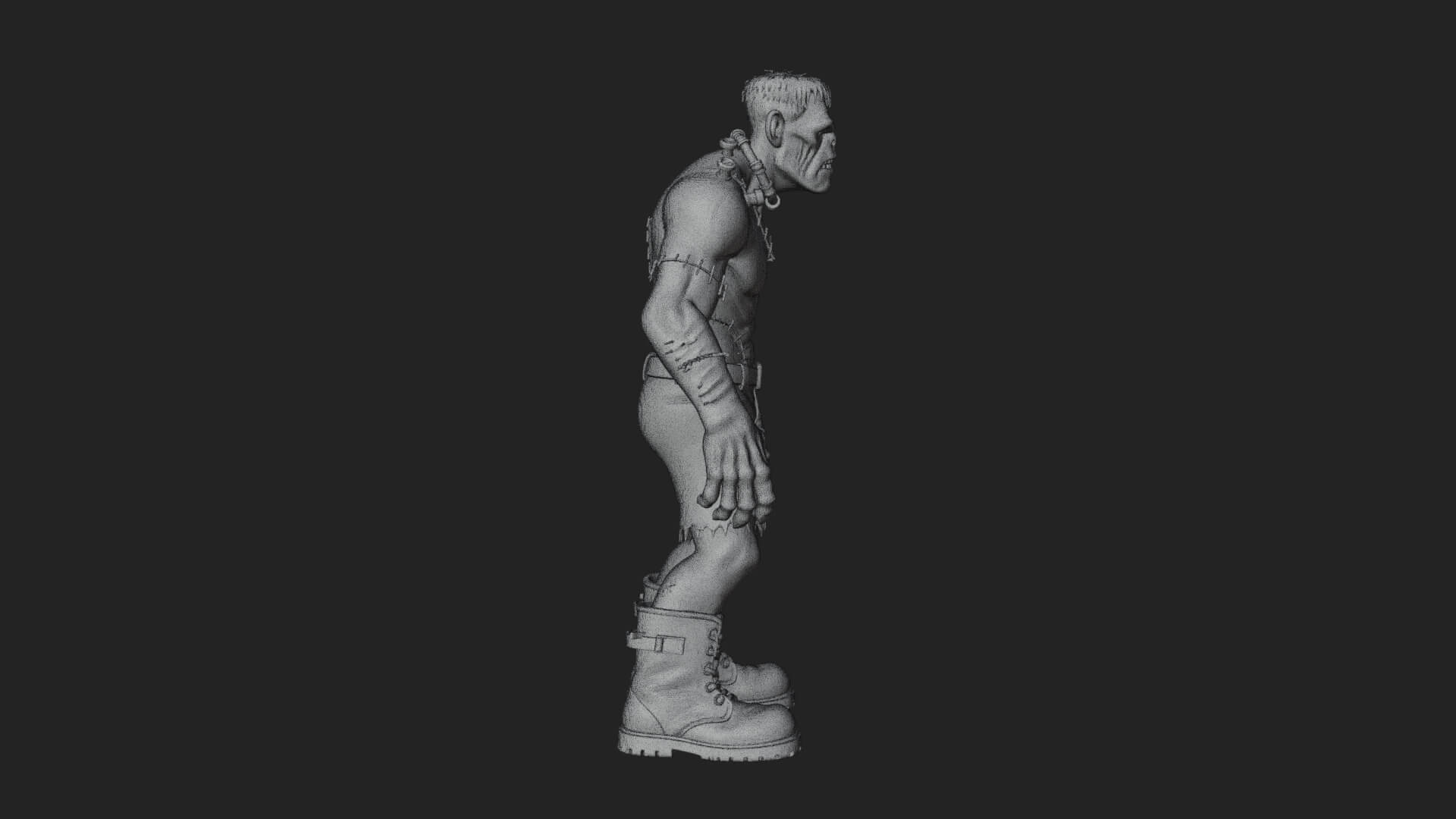 Stitched Flesh Golem Statue Design 7 3D Print Model 3D Model
