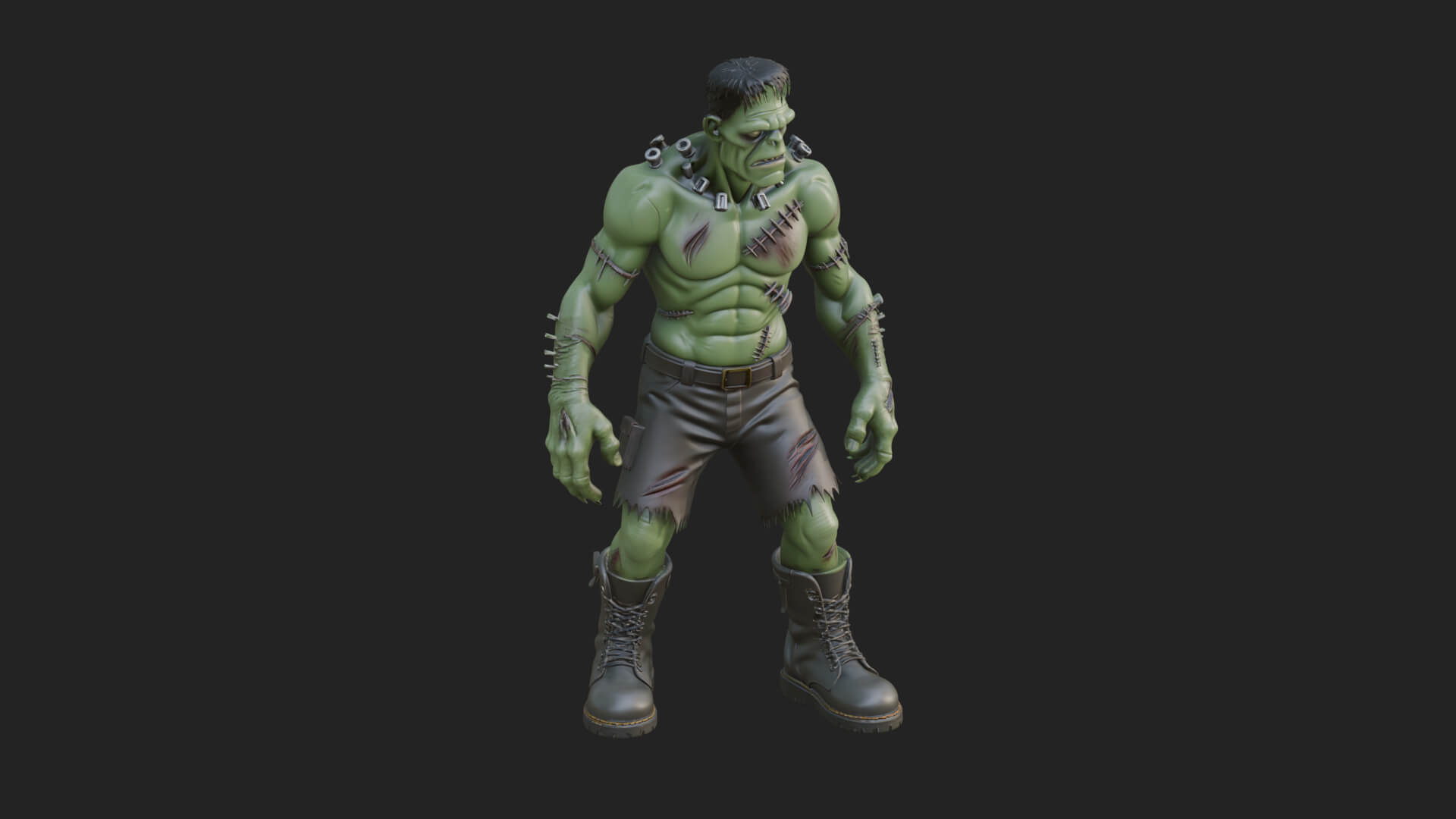 Stitched Flesh Golem Statue Design 8 3D Print Model 3D Model