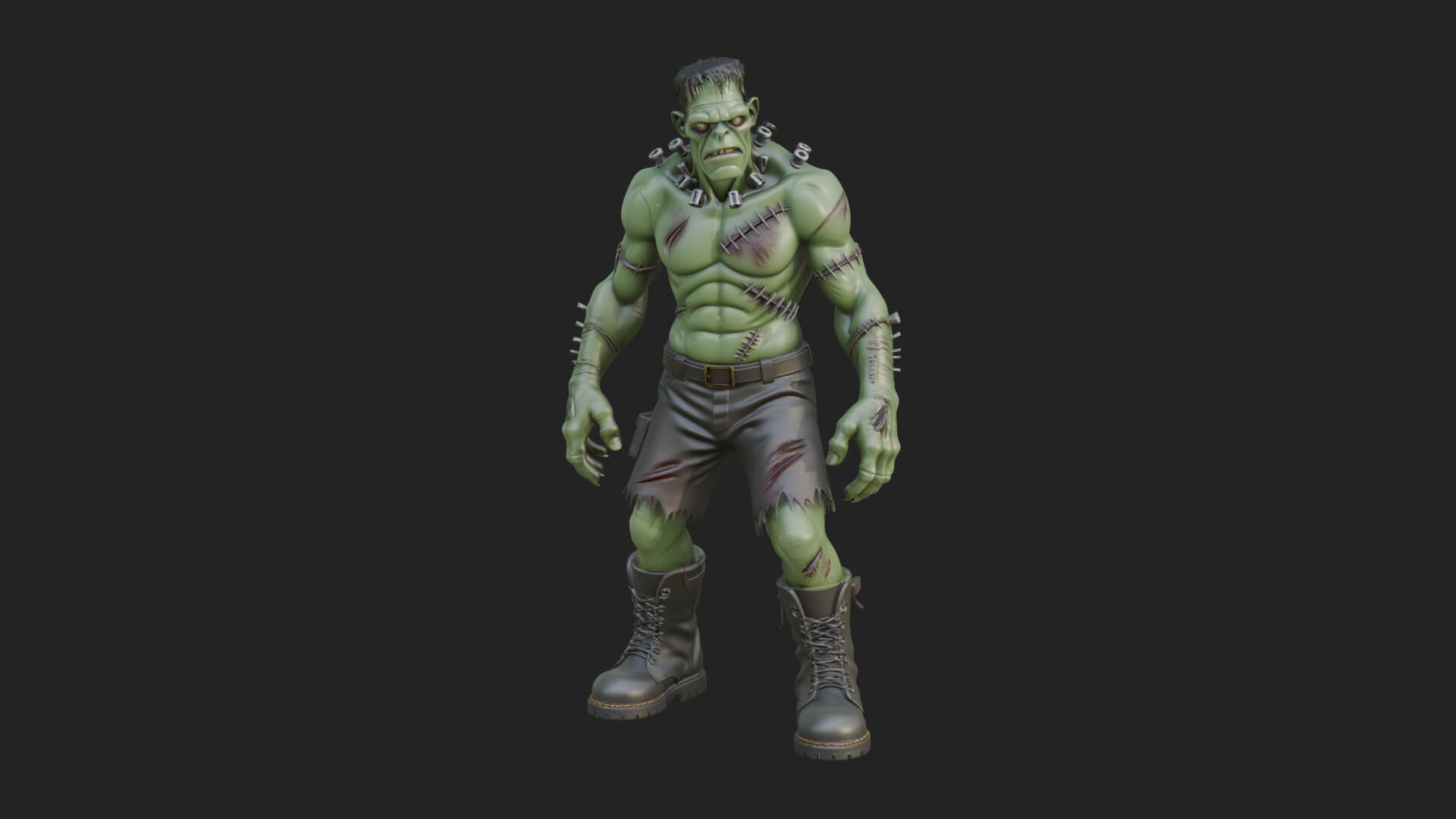 Stitched Flesh Golem Statue Design 8 3D Print Model 3D Model