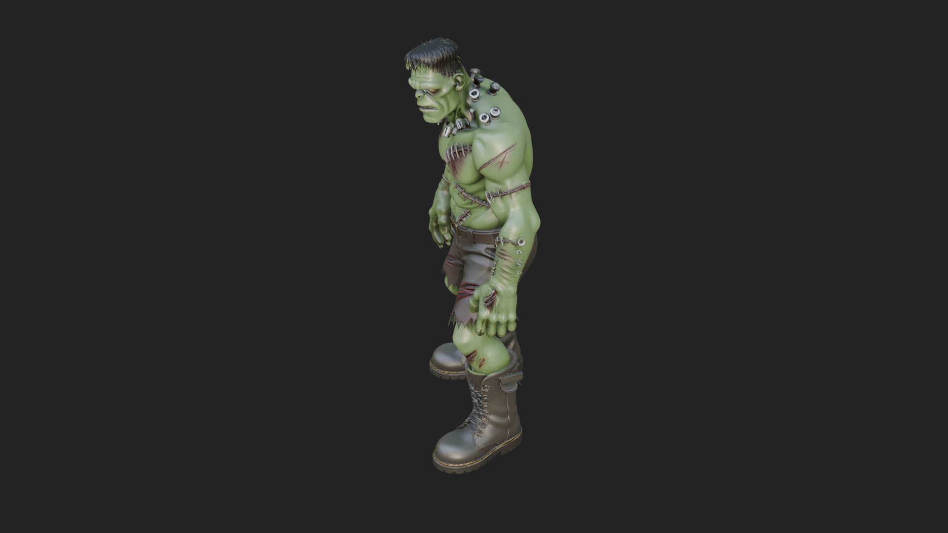 Stitched Flesh Golem Statue Design 8 3D Print Model 3D Model
