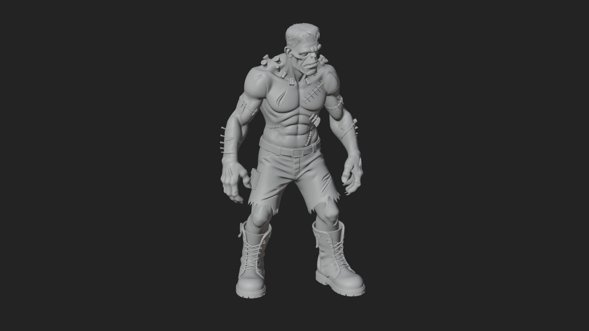 Stitched Flesh Golem Statue Design 8 3D Print Model 3D Model