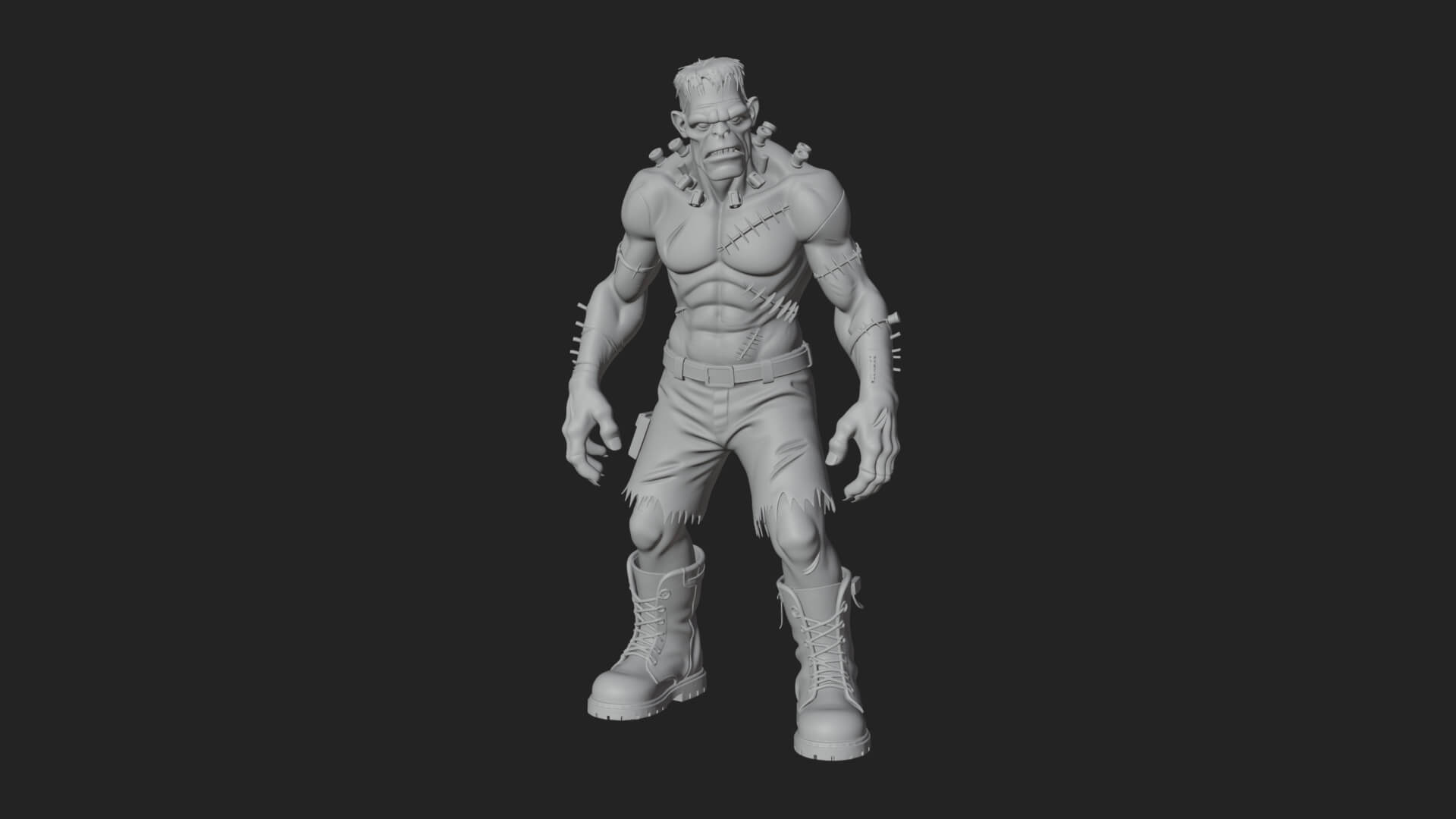 Stitched Flesh Golem Statue Design 8 3D Print Model 3D Model