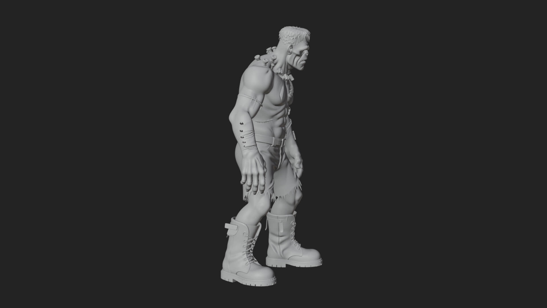 Stitched Flesh Golem Statue Design 8 3D Print Model 3D Model