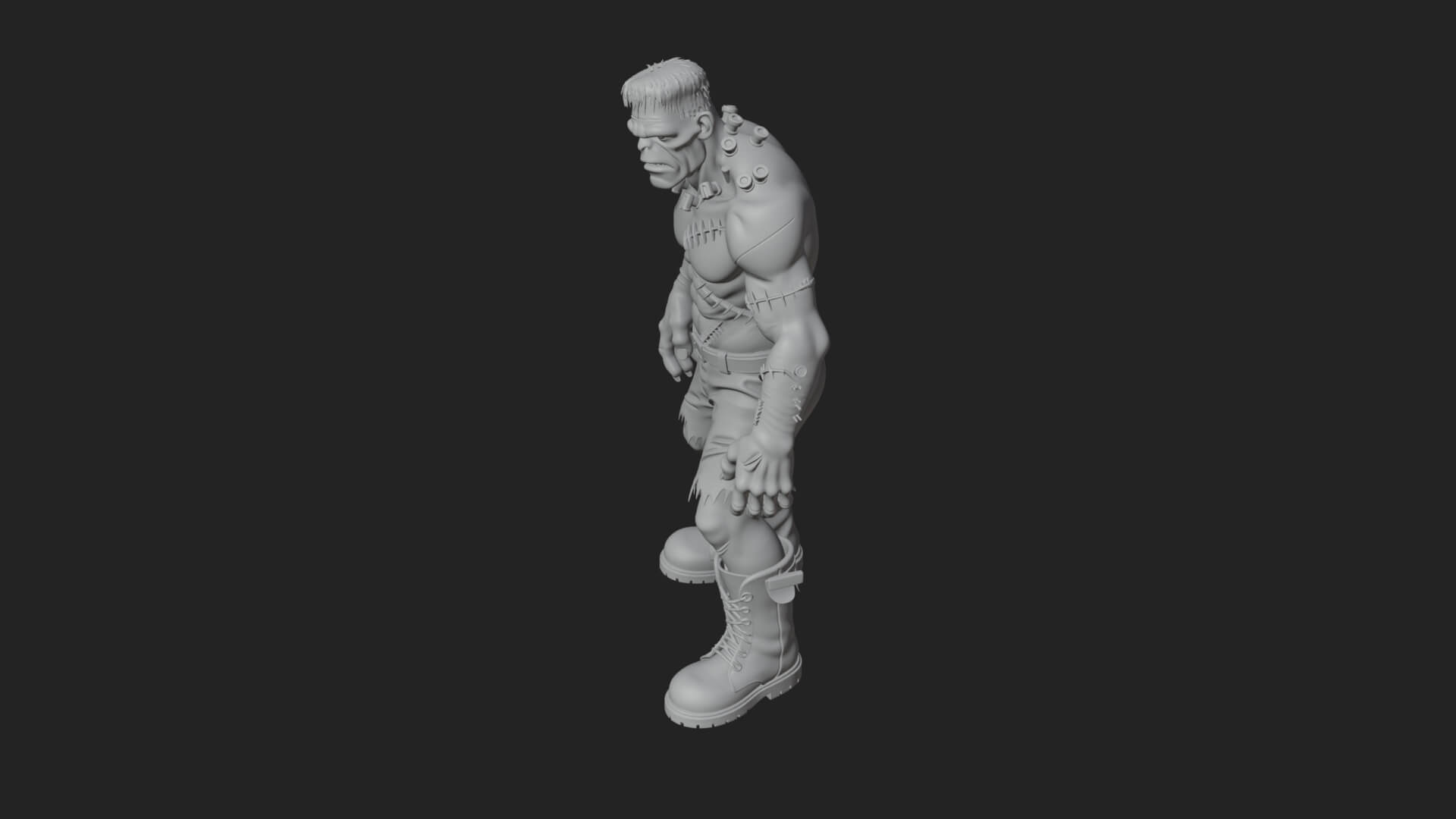 Stitched Flesh Golem Statue Design 8 3D Print Model 3D Model