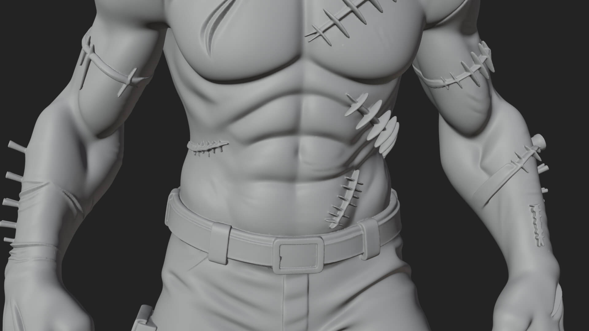 Stitched Flesh Golem Statue Design 8 3D Print Model 3D Model
