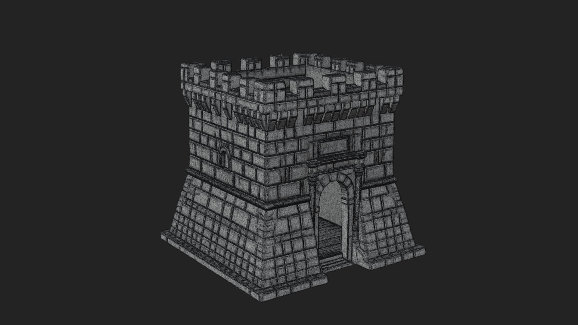 Stone Castle Tower Model Design 10 3D Print Model 3D Model