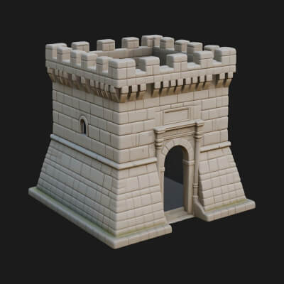 Stone Castle Tower Model Design 10 3D Print Model