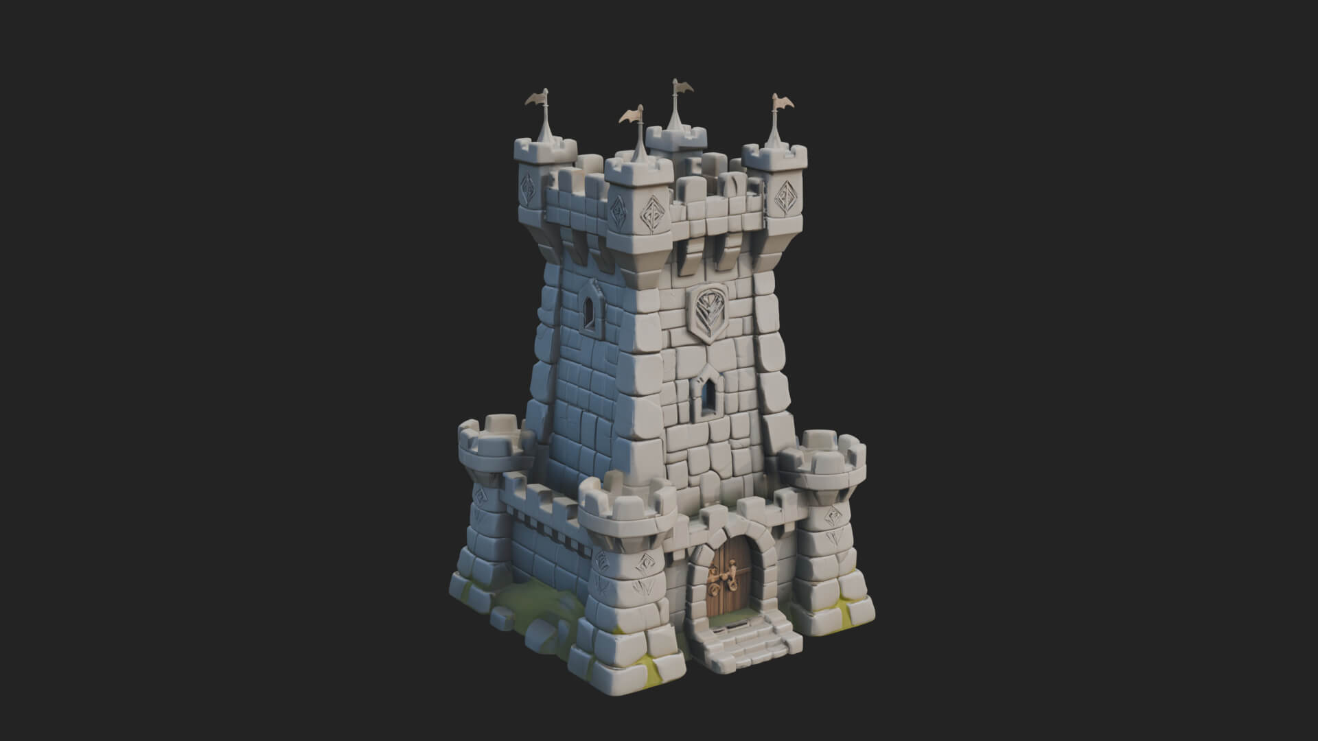 Stone Castle Tower Model Design 11 3D Print Model 3D Model