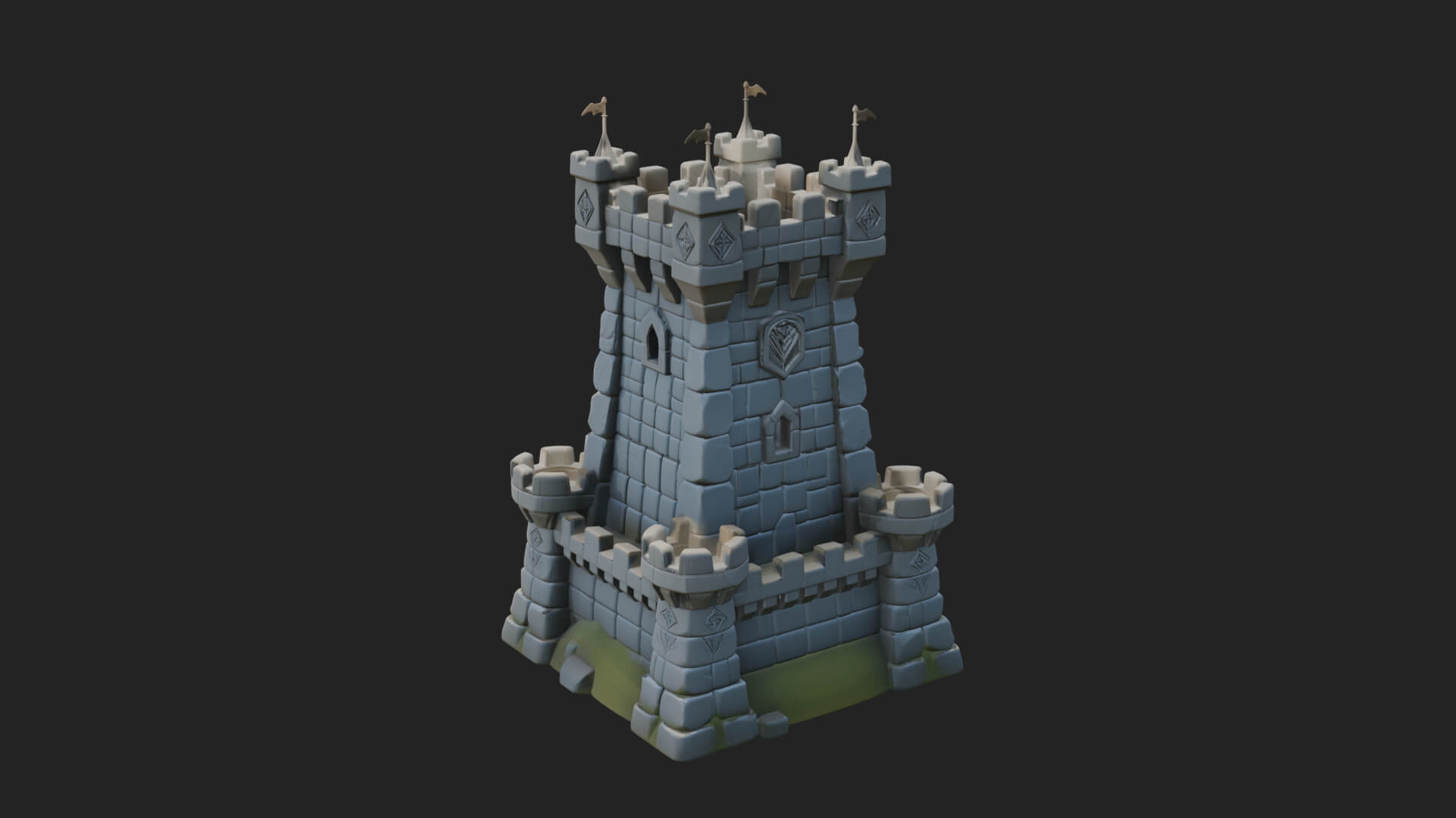 Stone Castle Tower Model Design 11 3D Print Model 3D Model